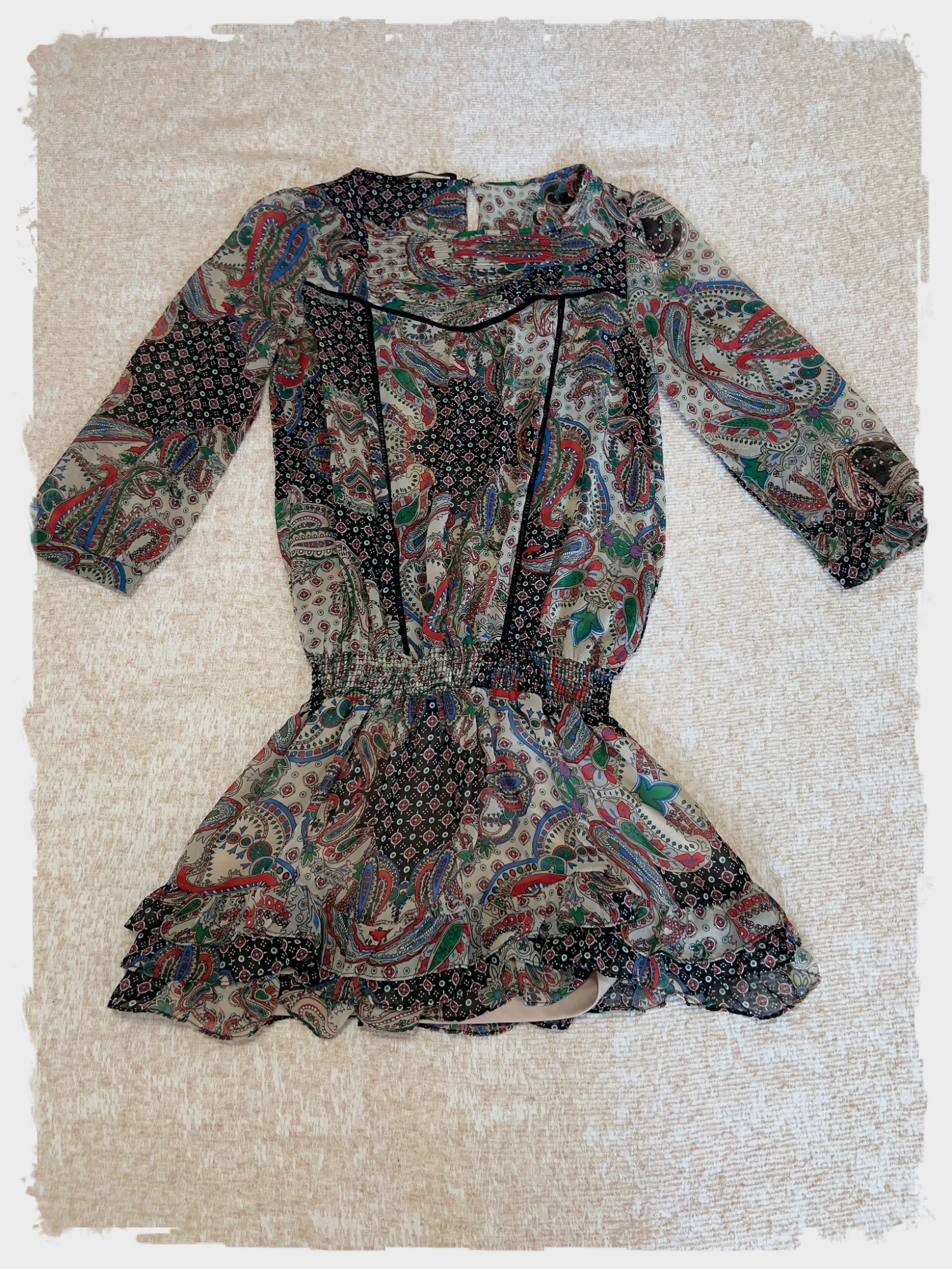 Robe courte imprimé cachemire Suiteblanco XS