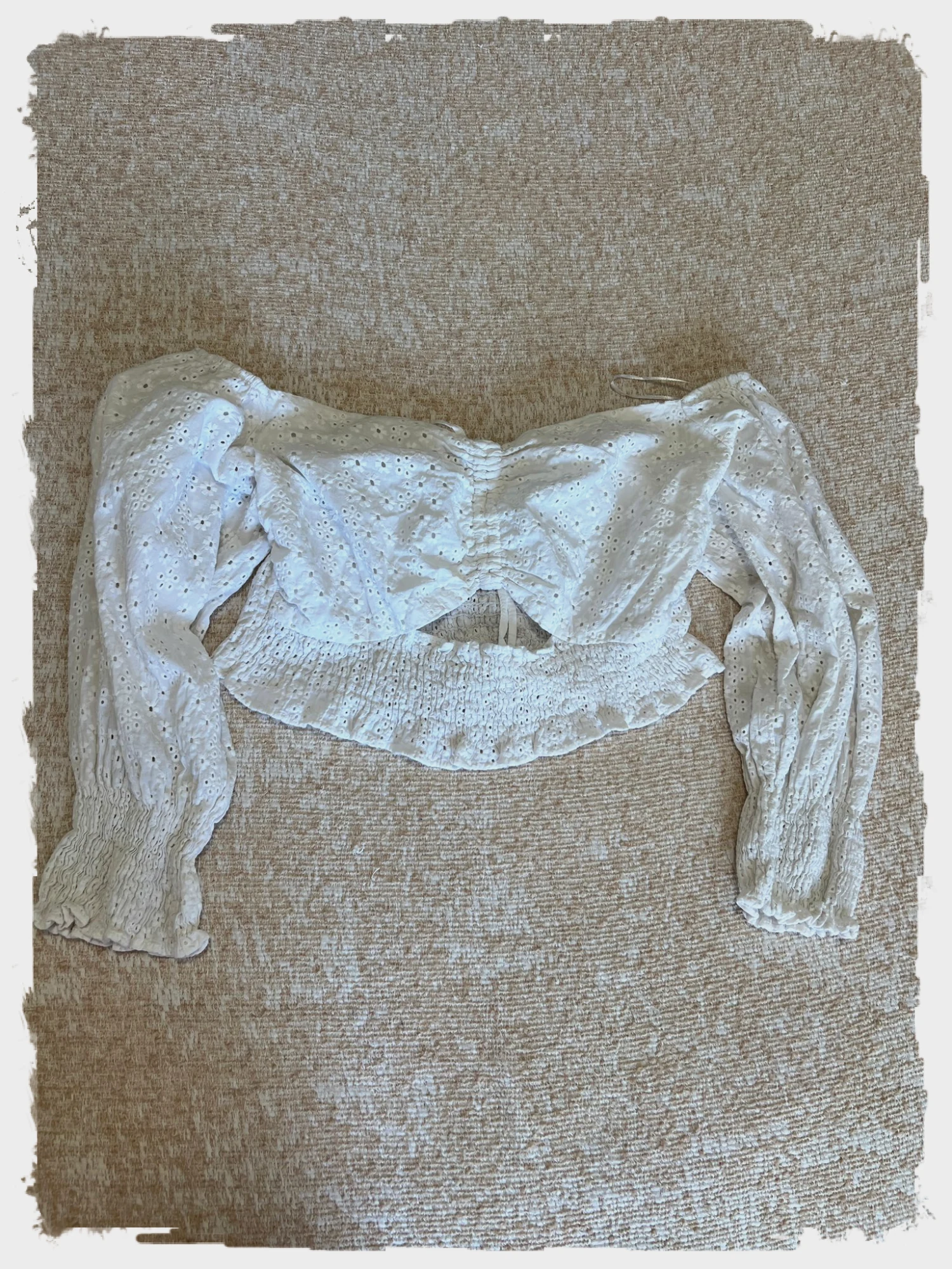 Haut Crop Top blanc brodé - Zara - Taille M – Zara – taille M