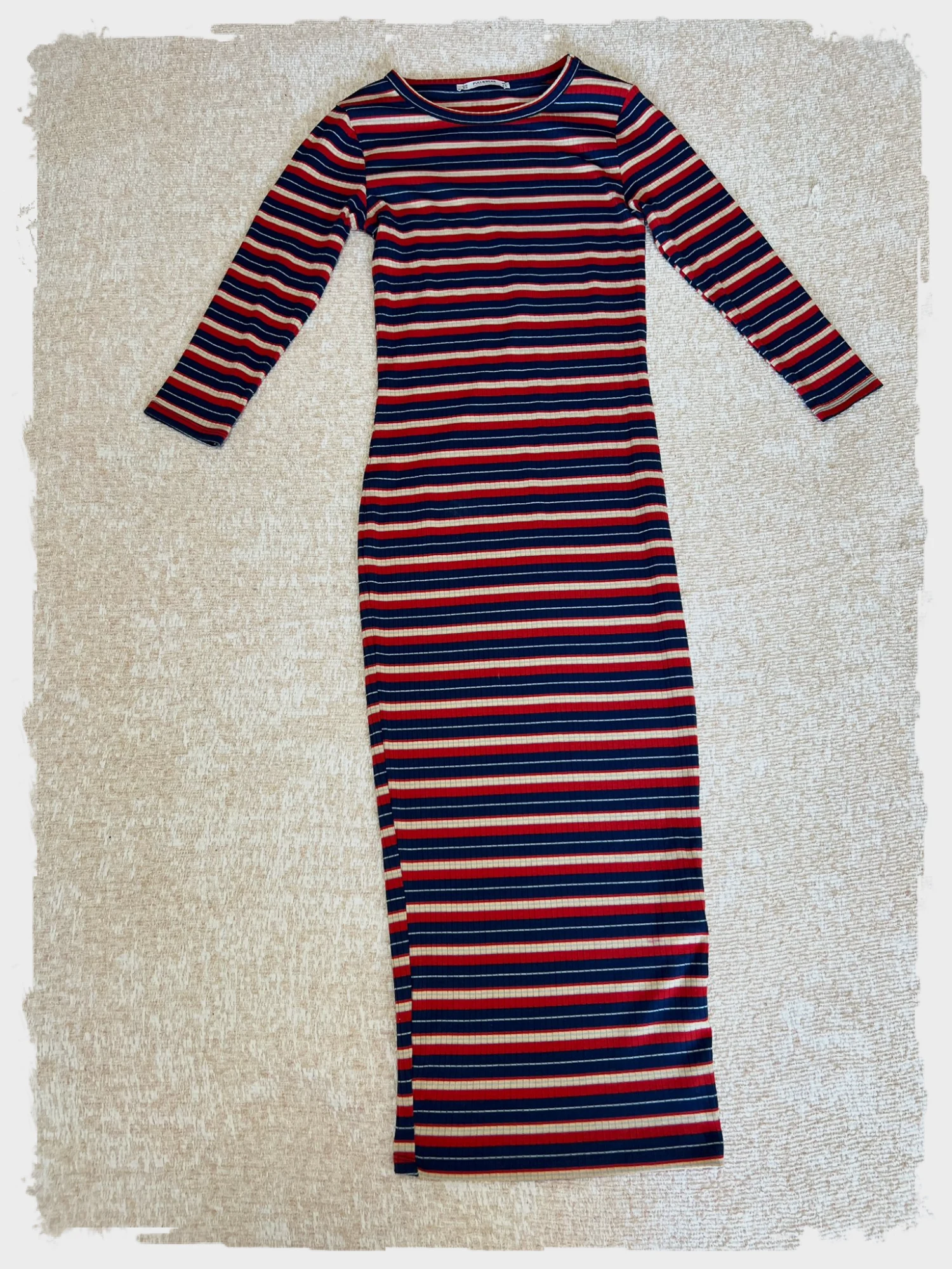 Robe longue moulante rayer Pull & Bear XS