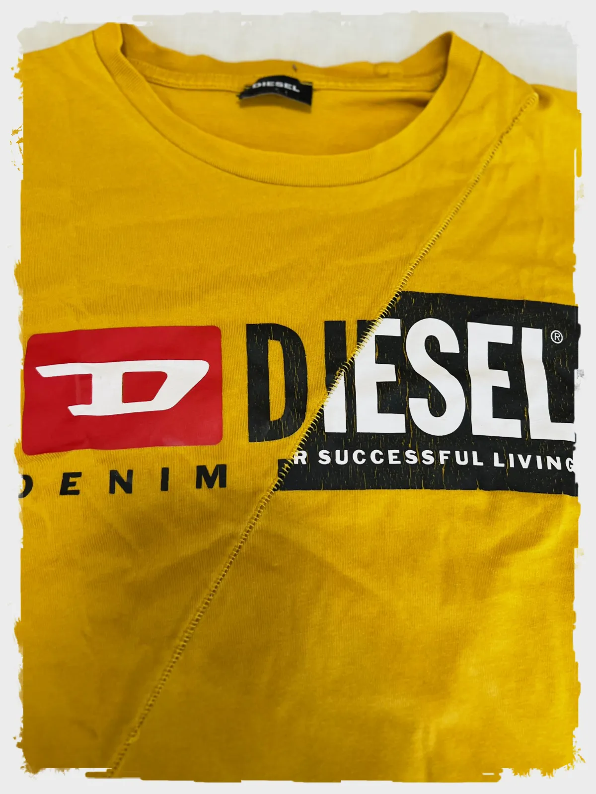 T-shirt Diesel jaune à logo imprimé – Diesel – taille S 3