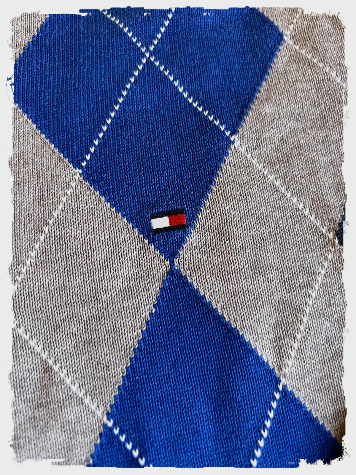 Pull col V Tommy Hilfiger à losanges Argyle – Tommy Hilfiger – taille XL 4
