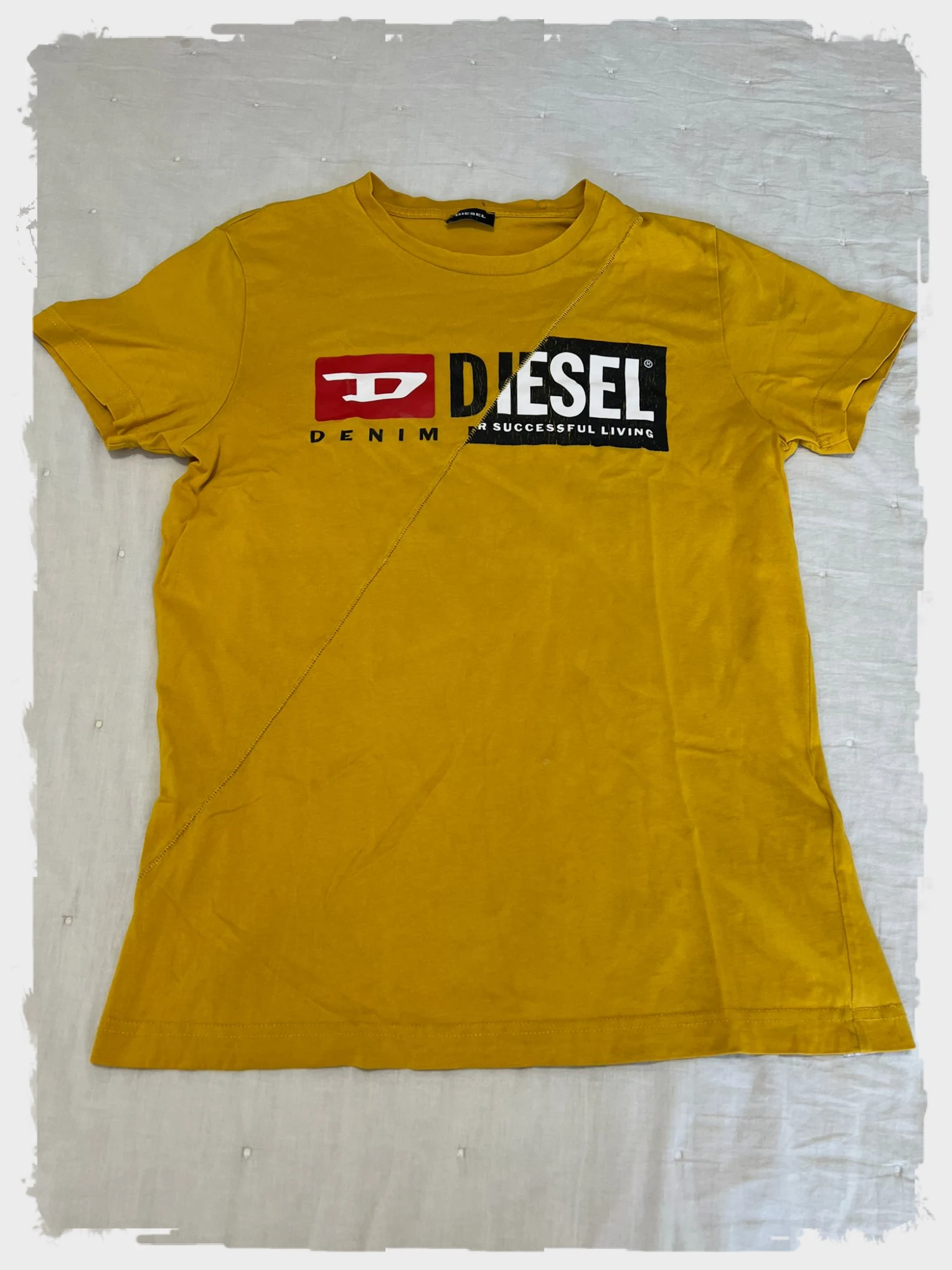 T-shirt Diesel jaune à logo imprimé