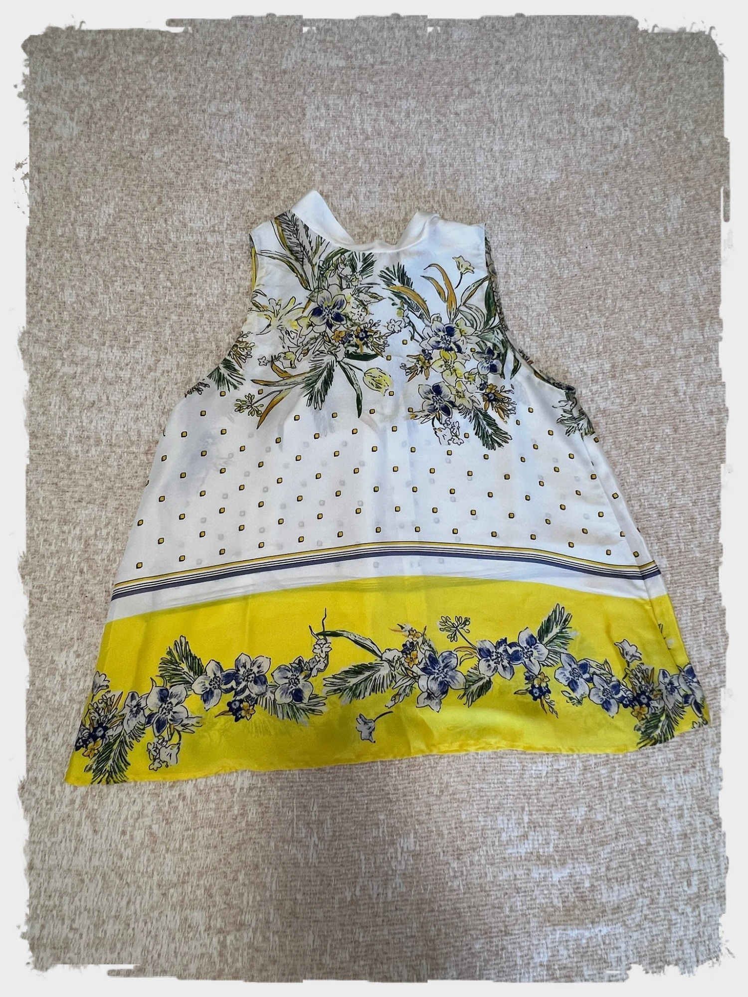 Blouse T-shirt imprimé fleuri jaune & blanc Zara - Taille XS – Zara – taille XS