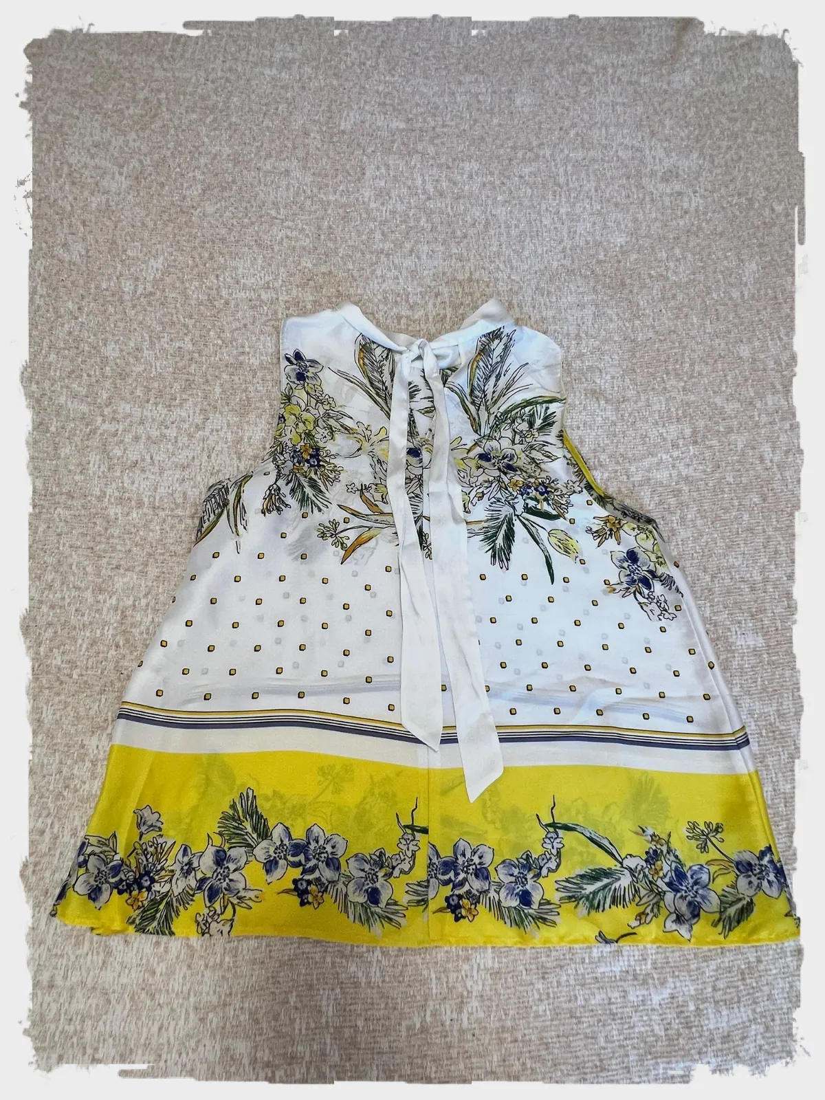 Blouse T-shirt imprimé fleuri jaune & blanc Zara - Taille XS – Zara – taille XS 2
