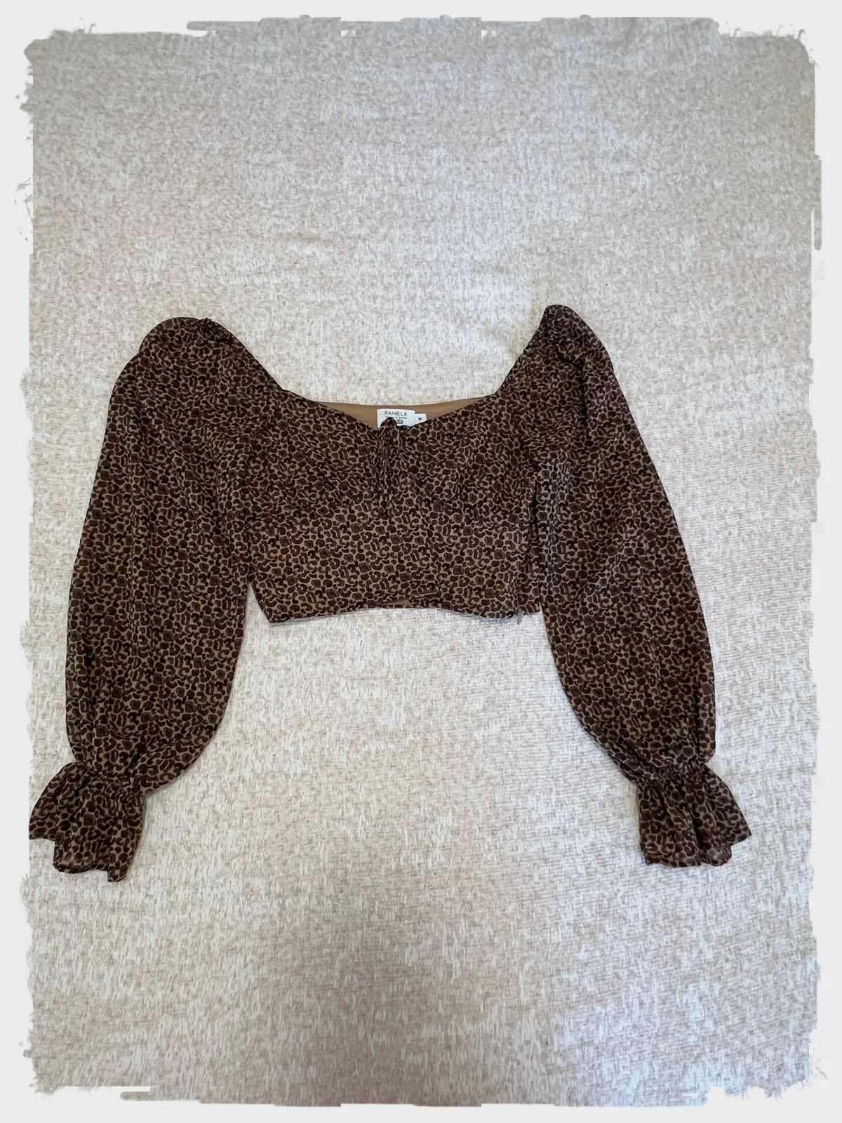 Blouse léopard manches longues marron Pamela - Taille S – Pamela – taille S 2