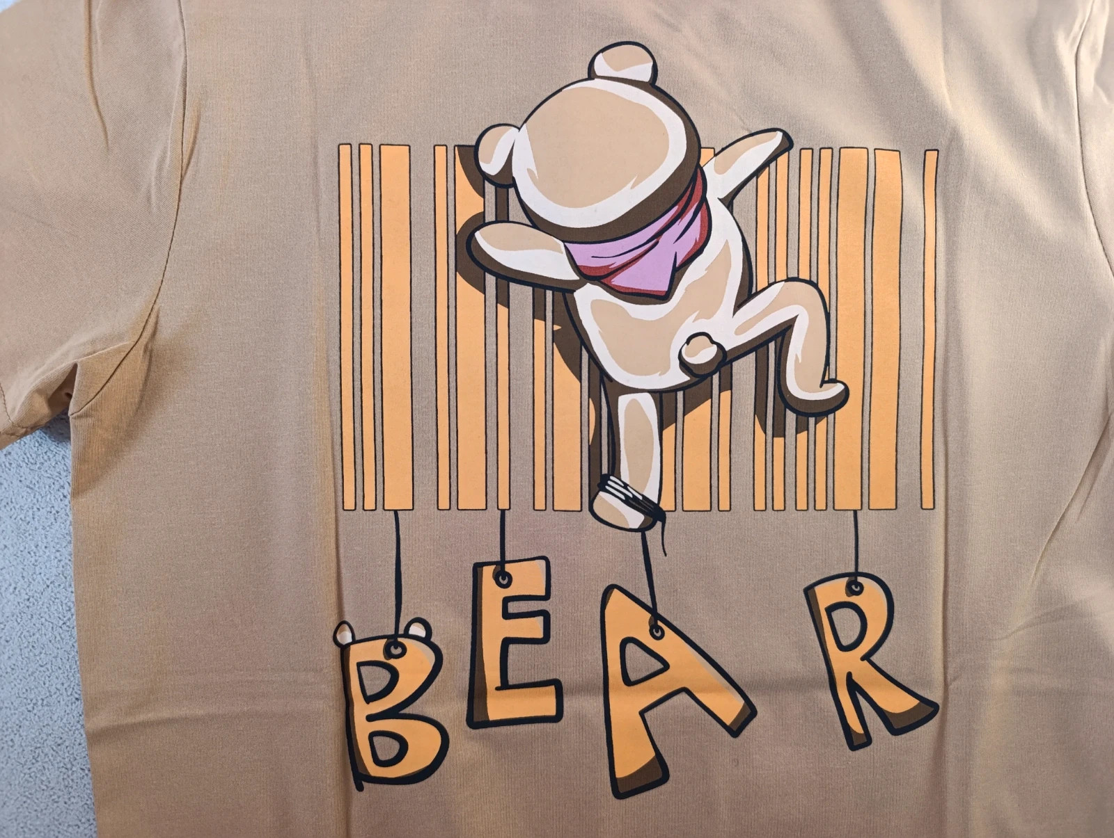 Camiseta manga corta beige con estampado teddy bear Talla XL unisex – Bear – taille XL 4