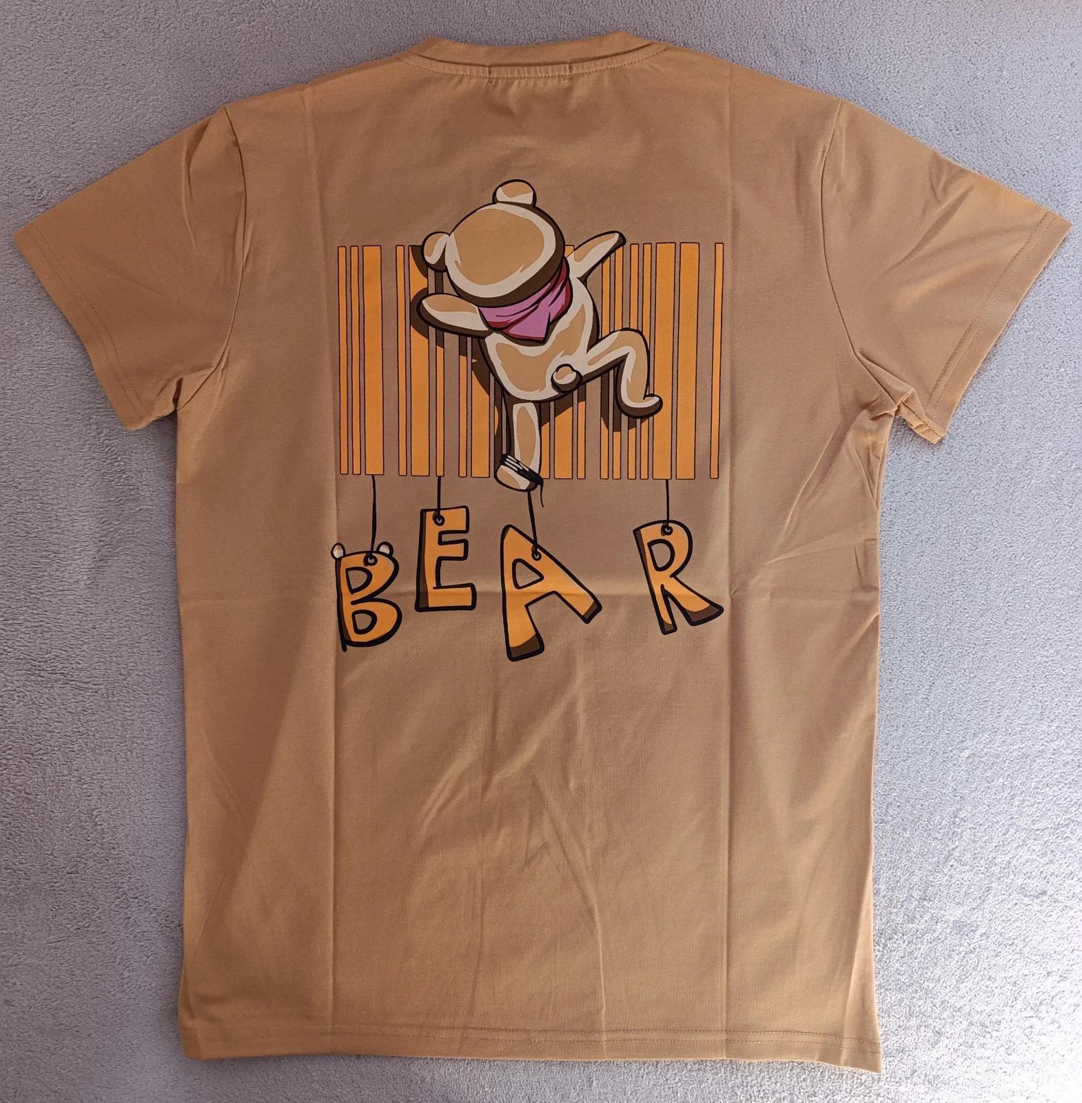 Camiseta manga corta beige con estampado teddy bear Talla XL unisex – Bear – taille XL 3