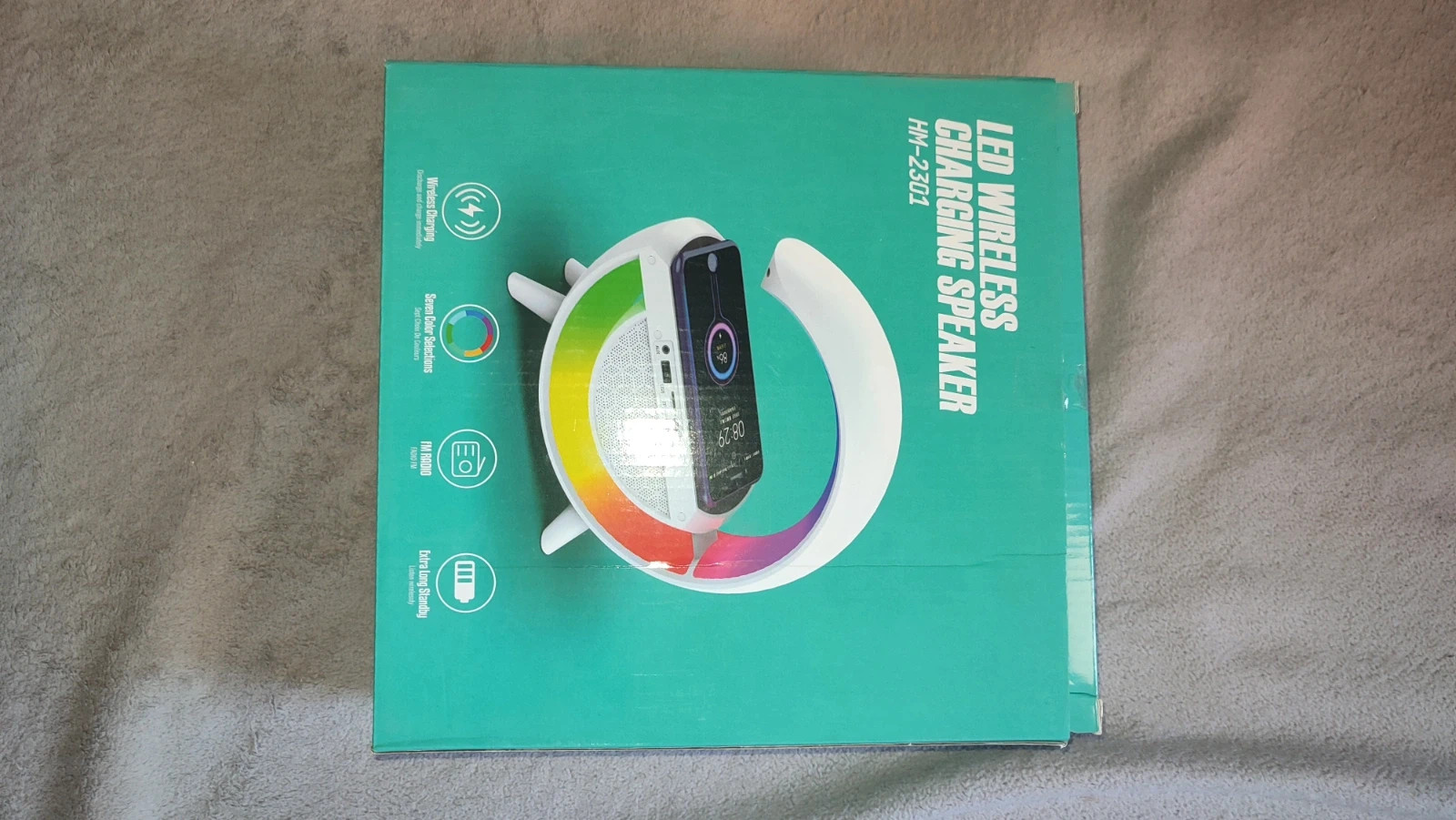 Lámpara LED con altavoz Bluetooth y carga inalámbrica – Diseño moderno – ELEGANTE 3