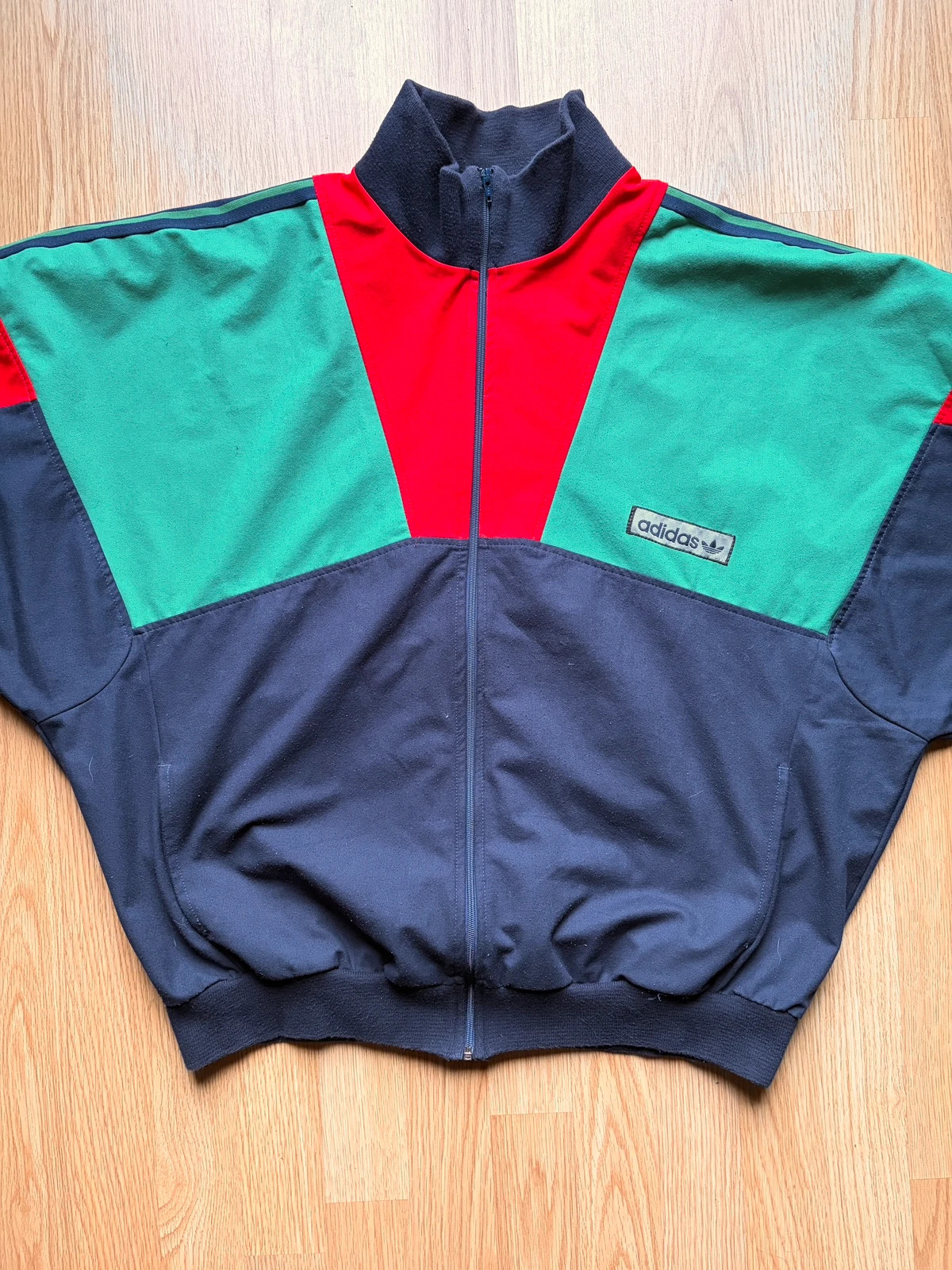 Veste de survêtement Adidas vintage 80s Made in France Ventex colorblock L – adidas – taille L