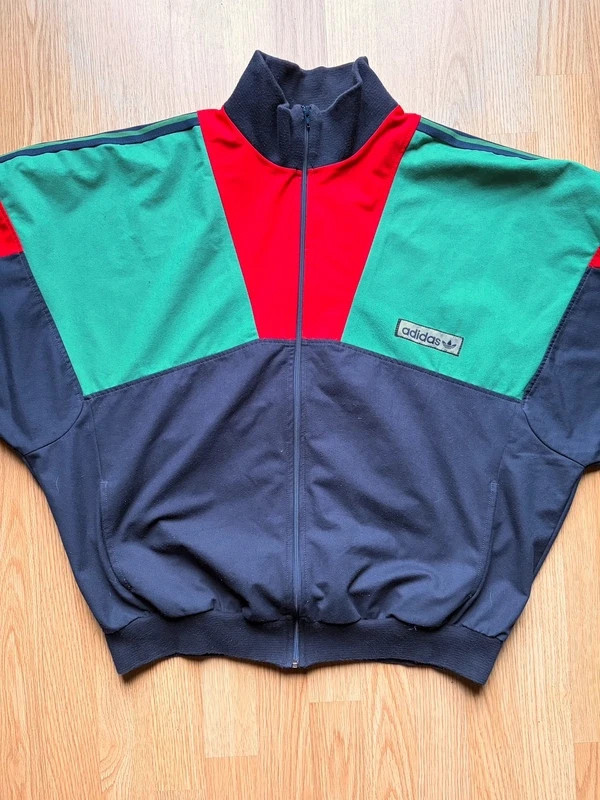 Veste de survêtement Adidas vintage 80s Made in France Ventex colorblock L