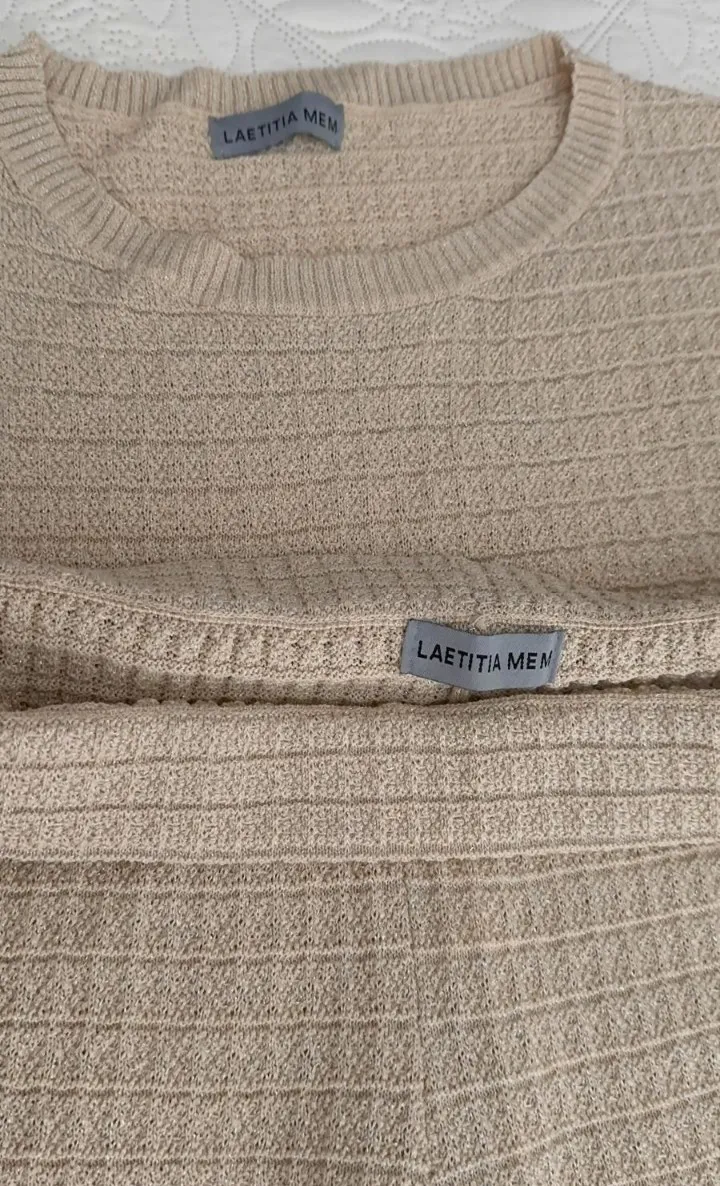 Ensemble Chic & Bohème maille beige Laetitia Mem – Laetitia Mem – taille L 4