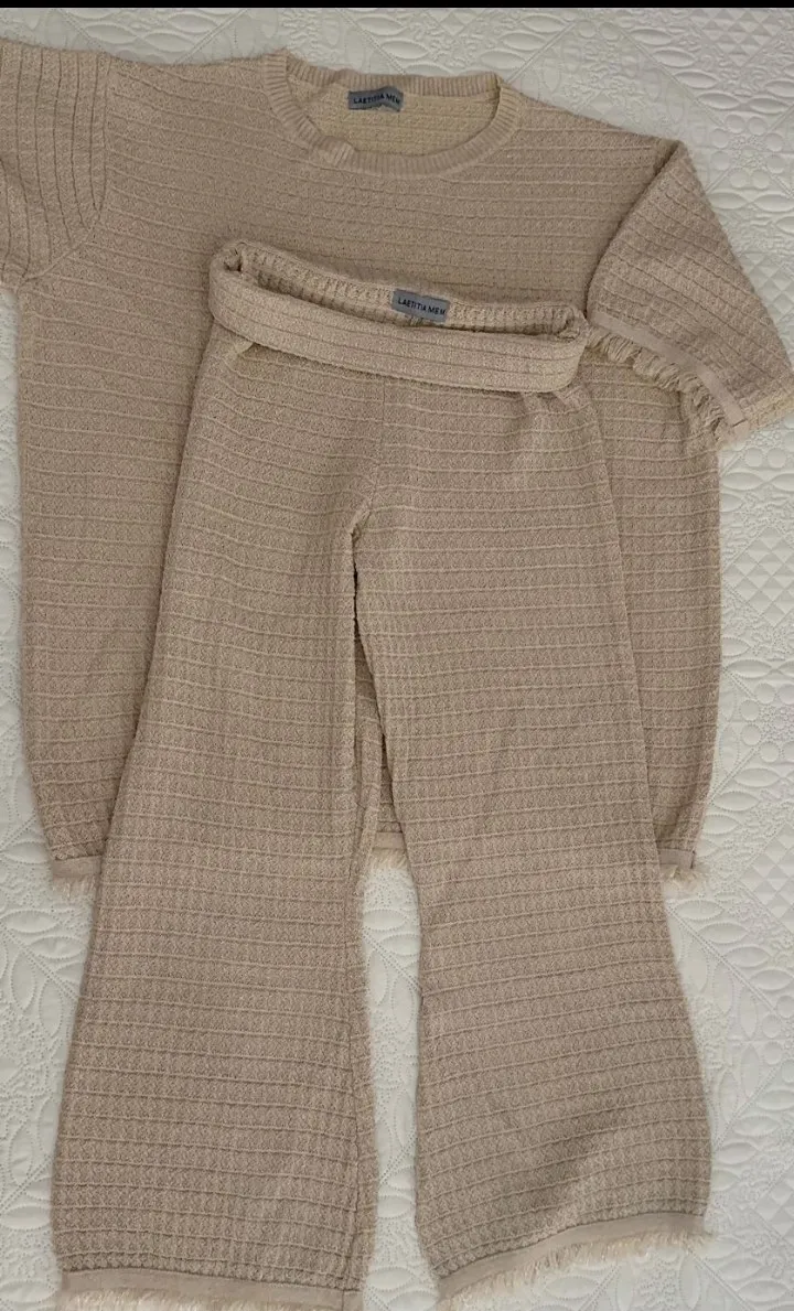 Ensemble Chic & Bohème maille beige Laetitia Mem – Laetitia Mem – taille L 3