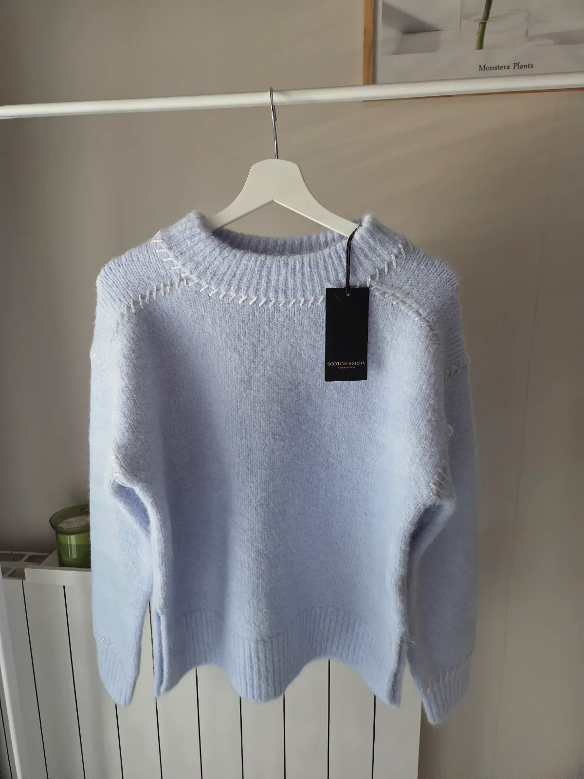 Pull bleu ciel à surpiqûres Scotch&Soda Neuf Mélange Laine Taille S – Scotch&Soda – bleu ciel – taille S 3