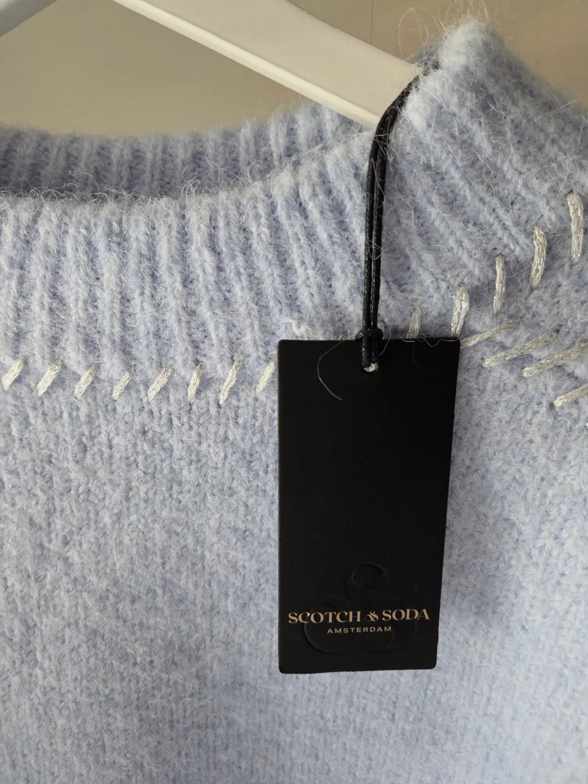Pull bleu ciel à surpiqûres Scotch&Soda Neuf Mélange Laine Taille S – Scotch&Soda – bleu ciel – taille S 5