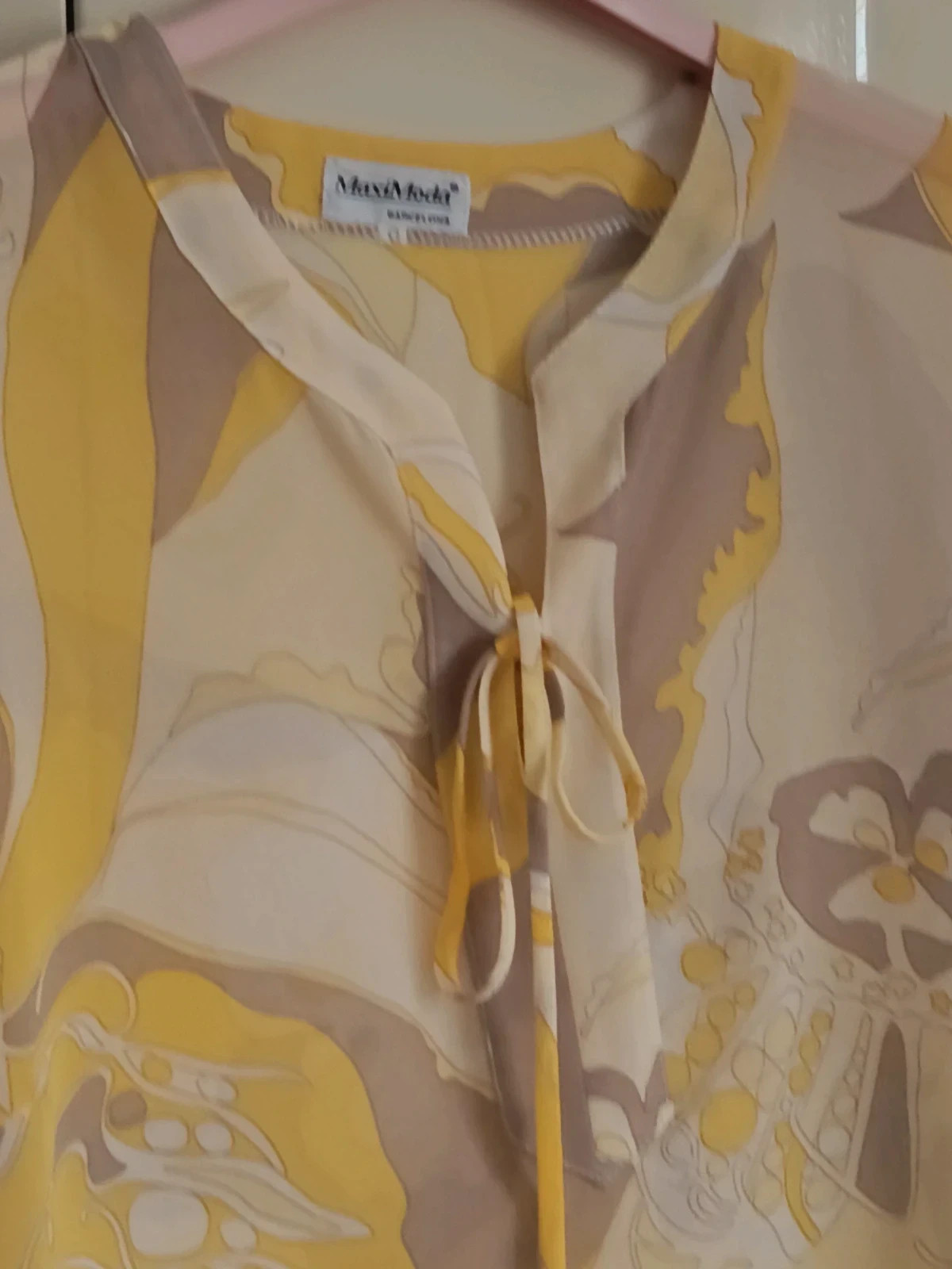 kaftán Maxi Moda de color amarillo y taupe 🔥🔥 – MAXIMODA – taille L / 40 / 12 2