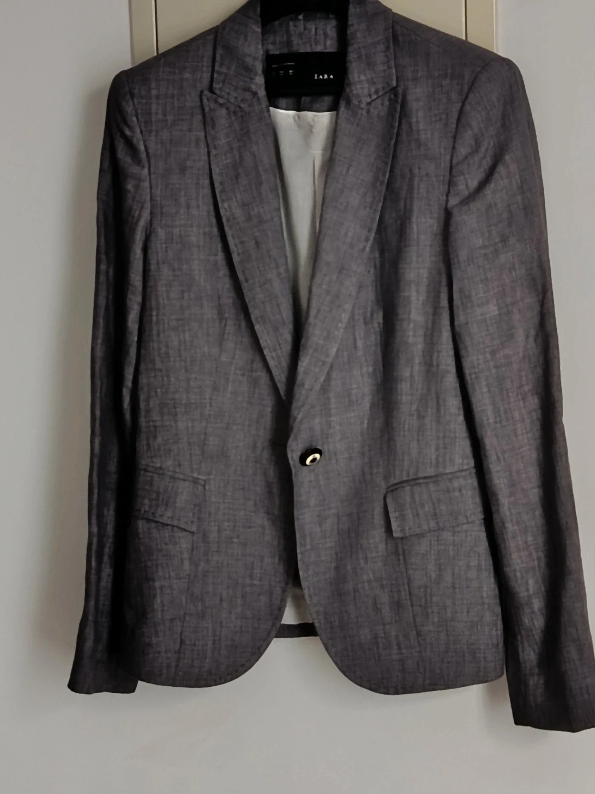 Blazer gris jaspeado de lino talla xs🔥🔥Zara – Zara – taille XS / 34 / 6