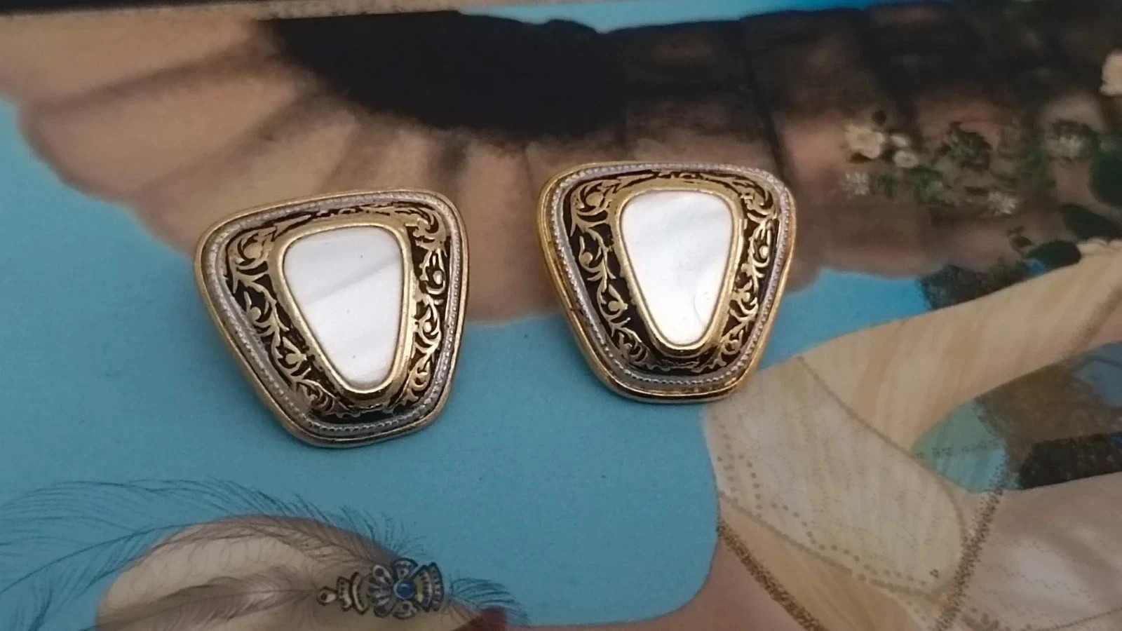 Pendientes trapezoides damasquinados 🔥🔥 – Artesania 2