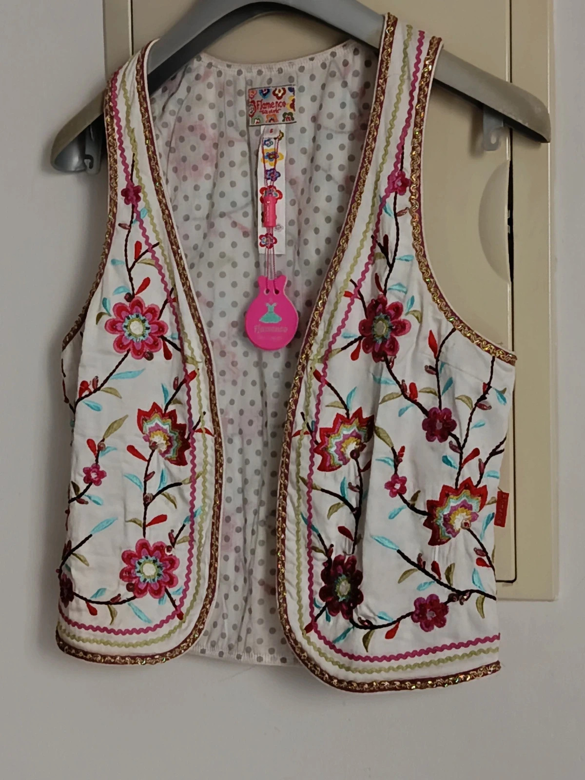 Precioso chaleco bordado de la marca Flamenco nuevo con etiqueta 🔥🔥 – Flamenco – taille S / 36 / 8 3