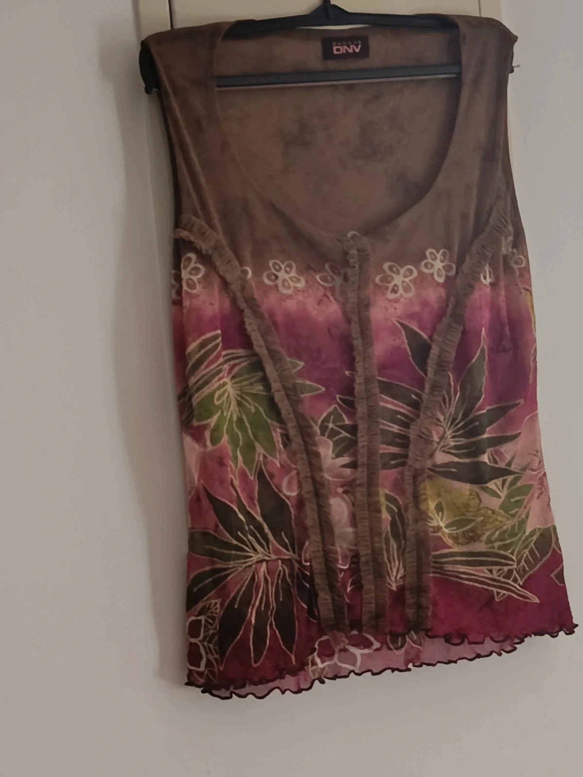 Camiseta Y2K Doble Capa Estampado Tropical y Volantes 🔥🔥 – Daneva – taille Autre 3