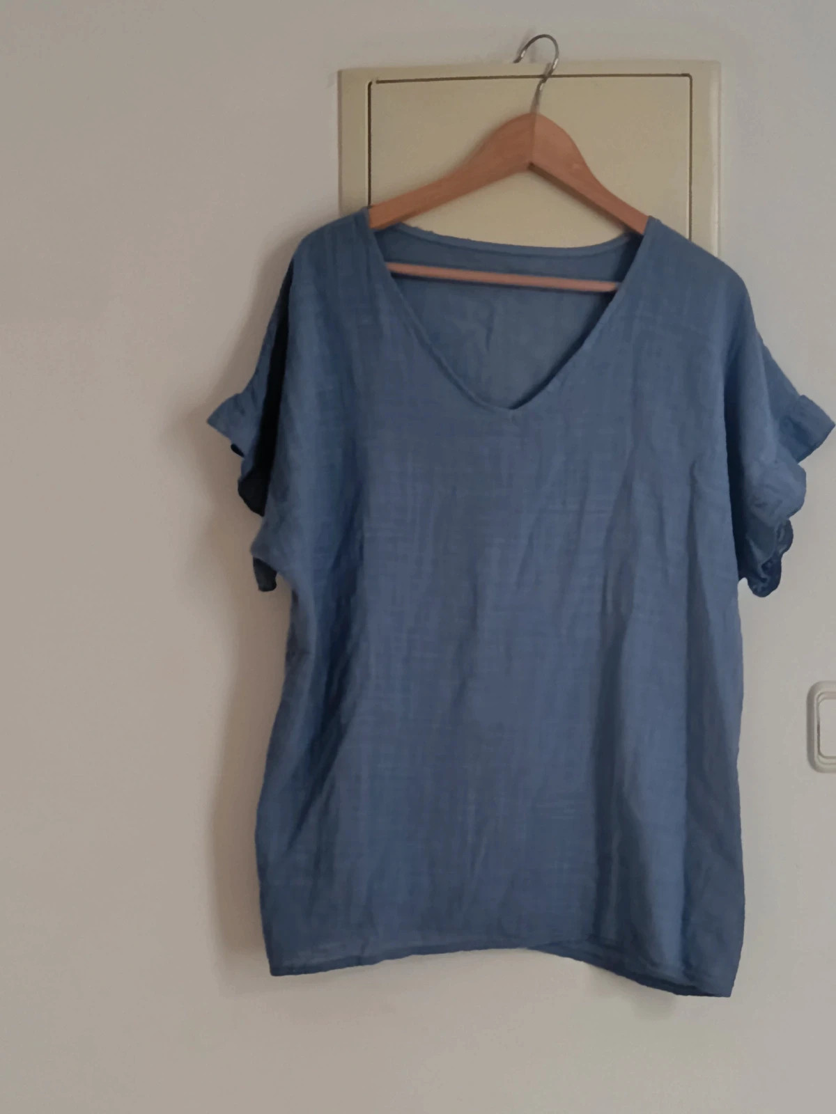 Blusa de Algodón Italiana – Azul Clarito🔥🔥