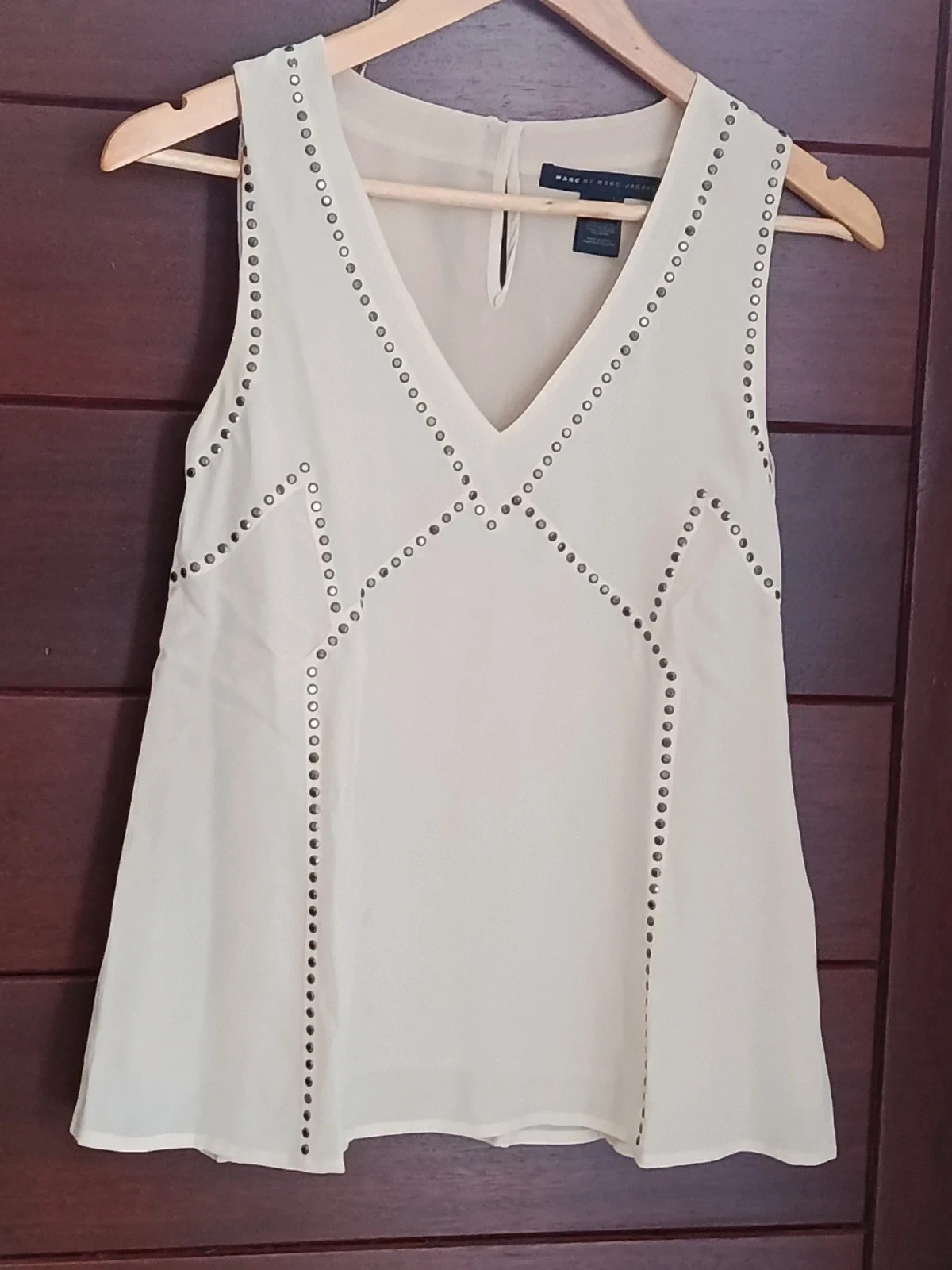Blusa de Seda Marc by Marc Jacobs Detalles Joya Talla XS🔥🔥
