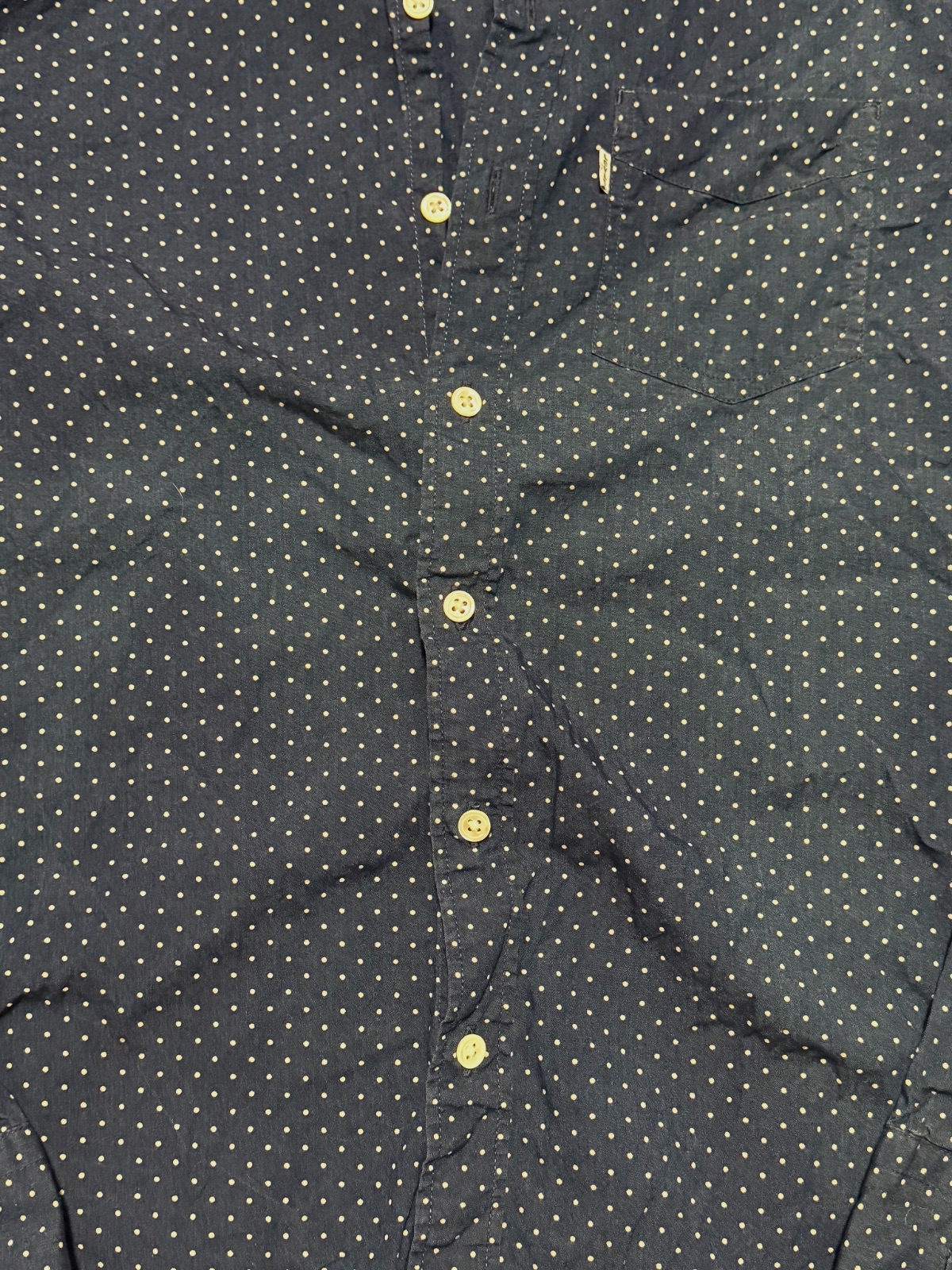 Chemise Levi's bleu marine à pois beige taille M manches longues coton – Levi's – taille M 2