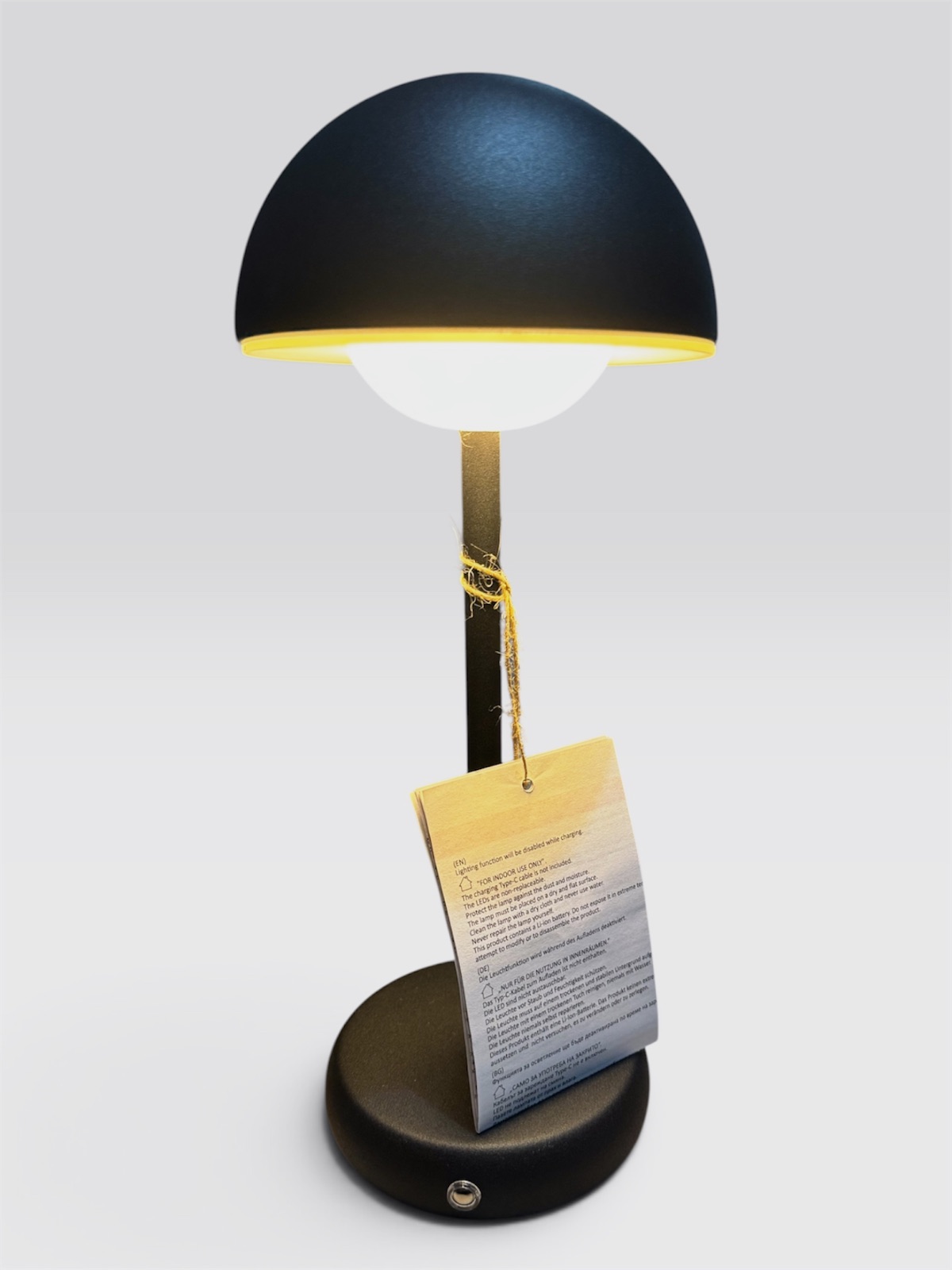 Lampe à poser champignon LED rechargeable noire – Atmosphera 3