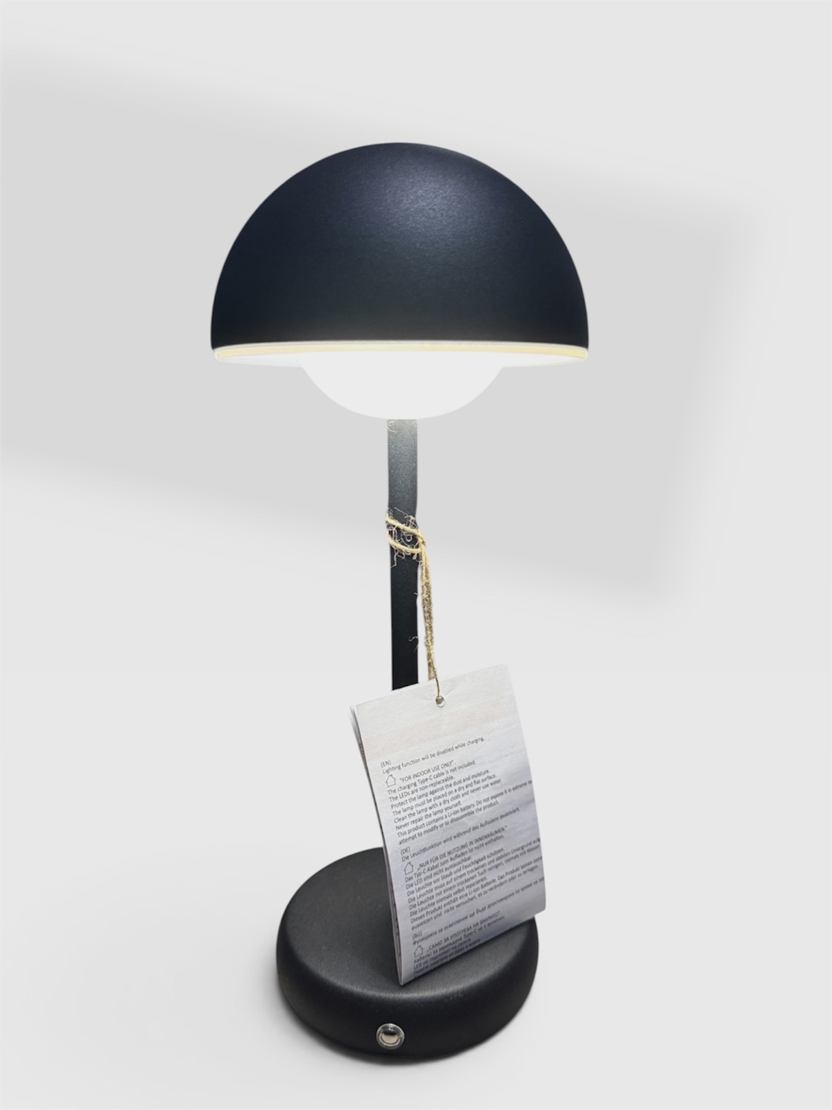 Lampe à poser champignon LED rechargeable noire – Atmosphera 2