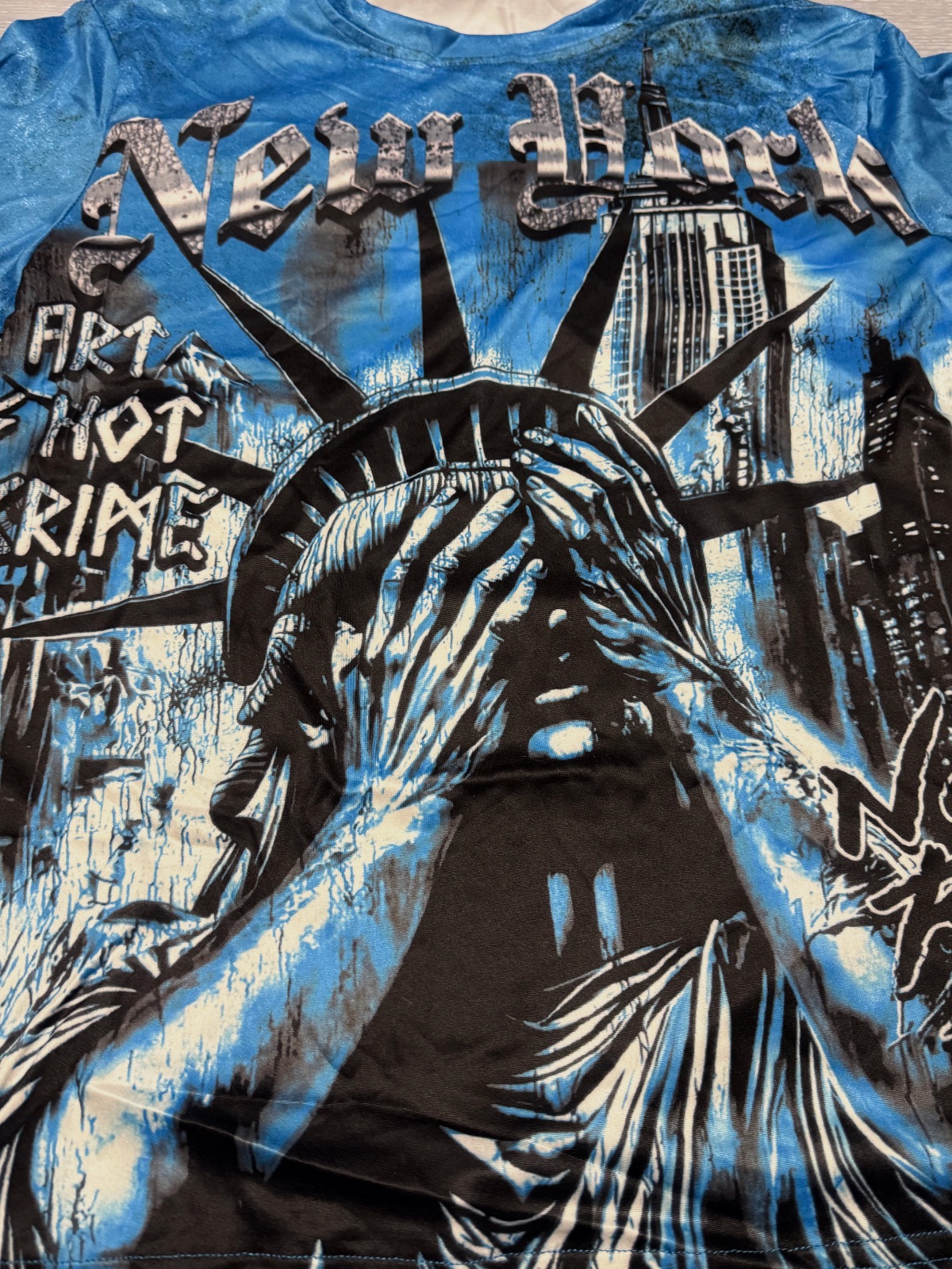 T-shirt imprimé New York bleu – Romwe – taille M 3