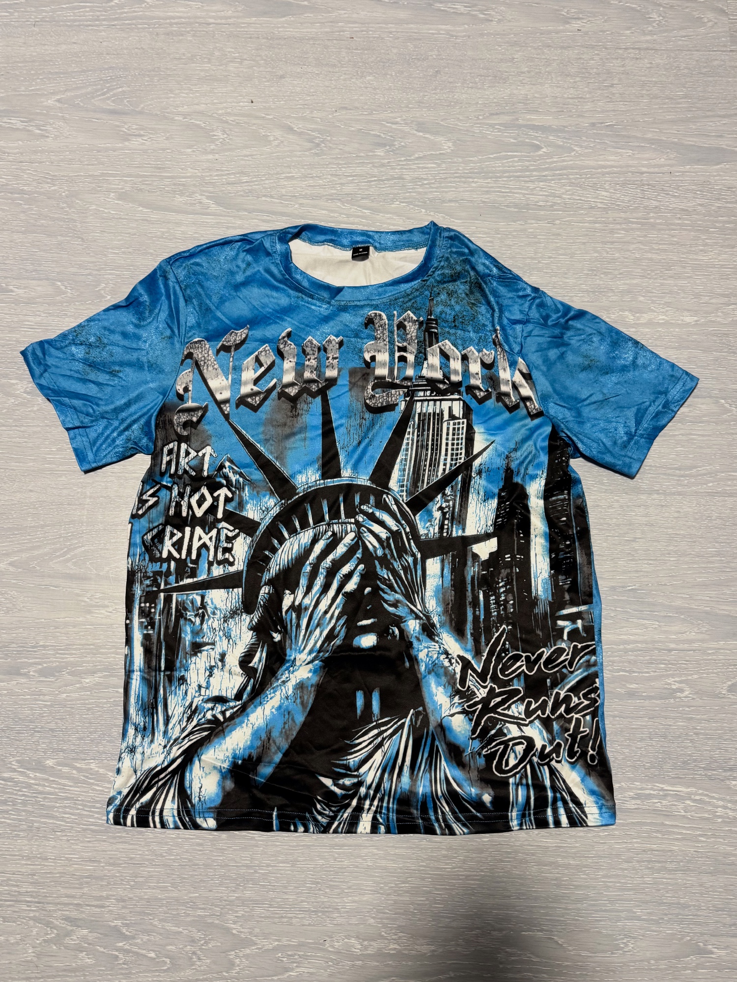 T-shirt imprimé New York bleu