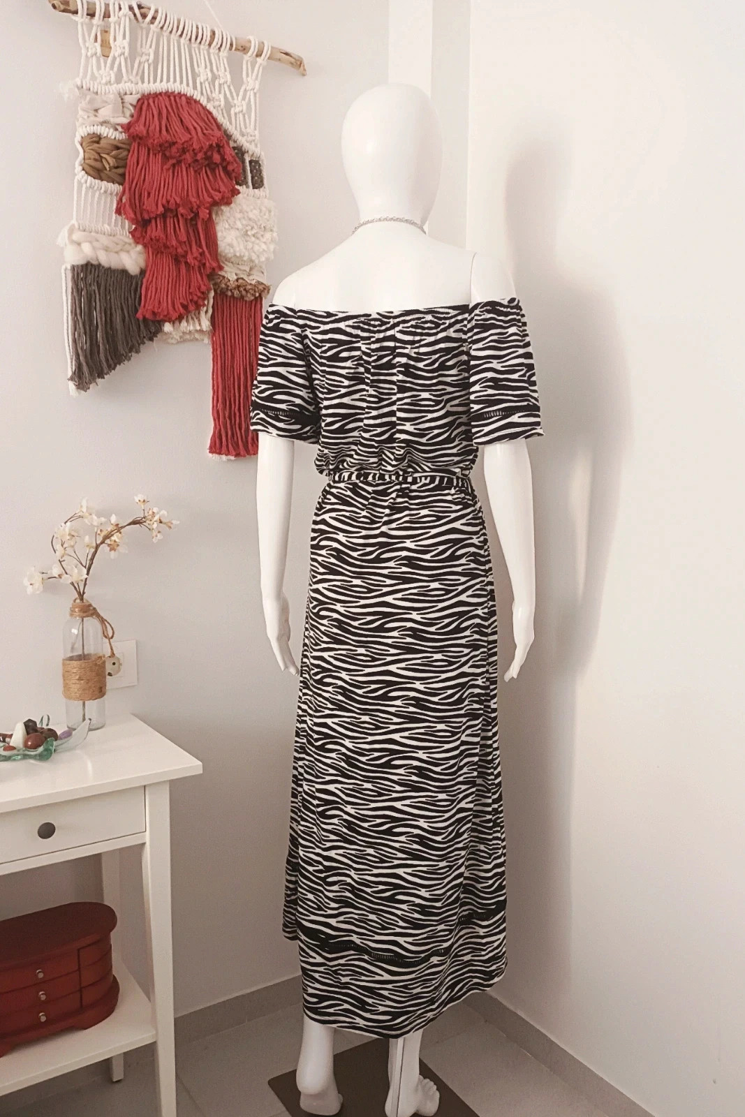 Vestido largo Cebra George hombros descubiertos – George – taille S / 36 / 8 3