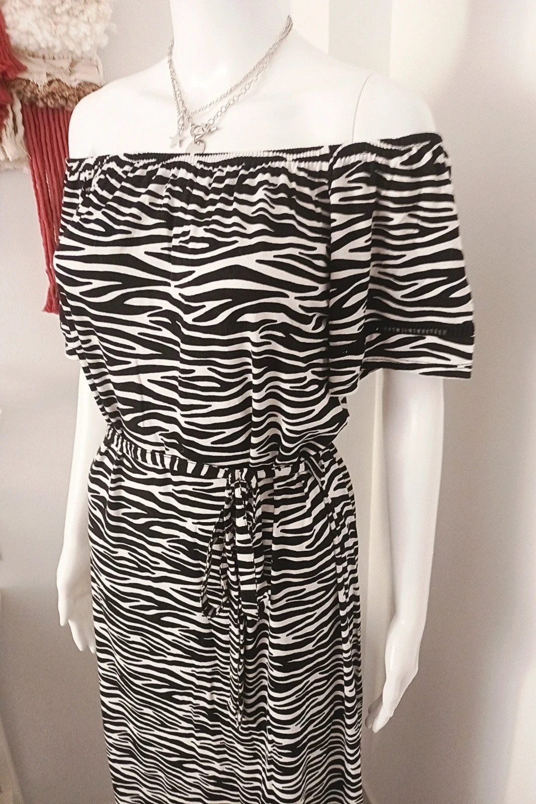 Vestido largo Cebra George hombros descubiertos – George – taille S / 36 / 8 4