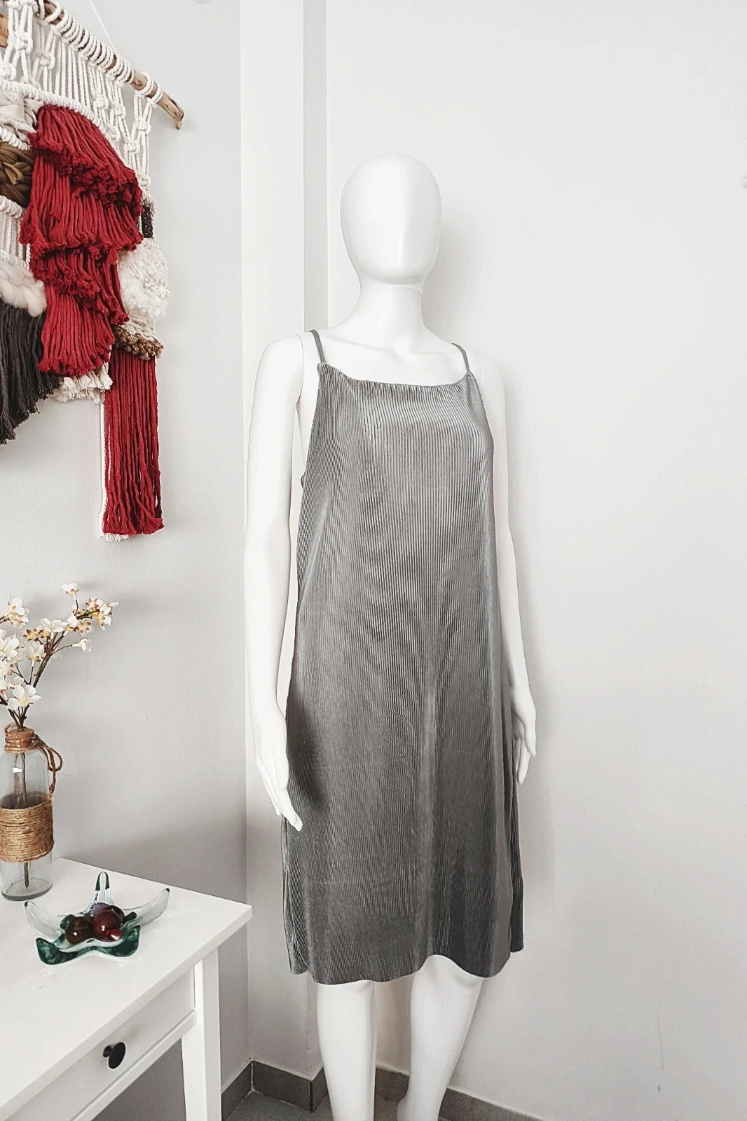 Vestido midi plisado Azul Turquesa by ONLY T.L