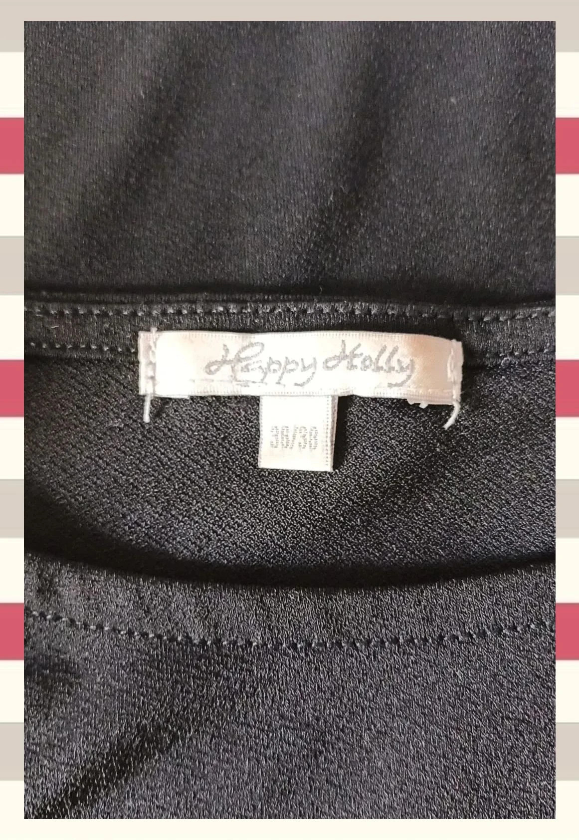 Elegante Blusa Negra con Volantes – Happy Holly – taille M / 38 / 10 5