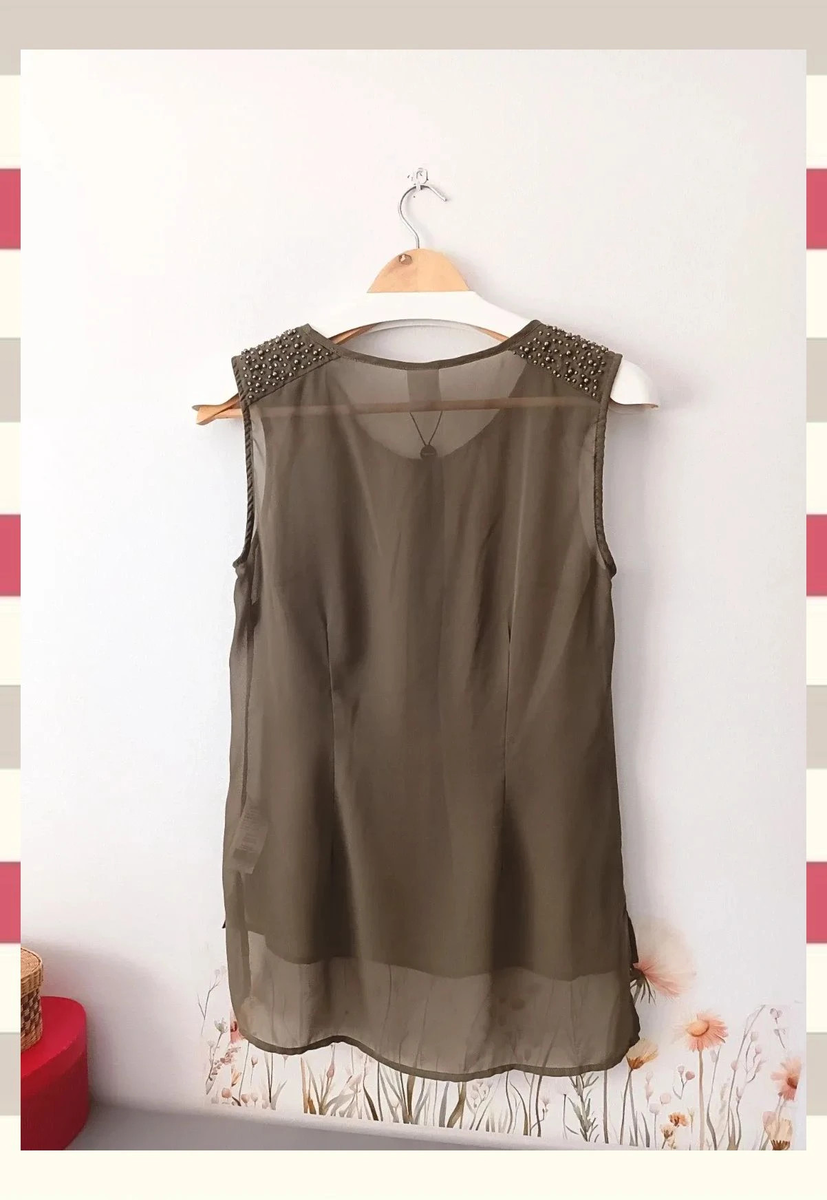 Top sin Mangas Verde Oliva Con Abalorios By Vero Moda T.S – Vero Moda – taille S / 36 / 8 2