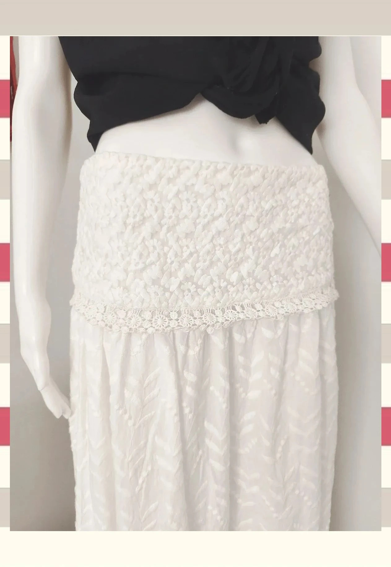 Falda larga blanca Marca Premium Ibiza OndadeMar – ONDADEMAR – taille S / 36 / 8 4
