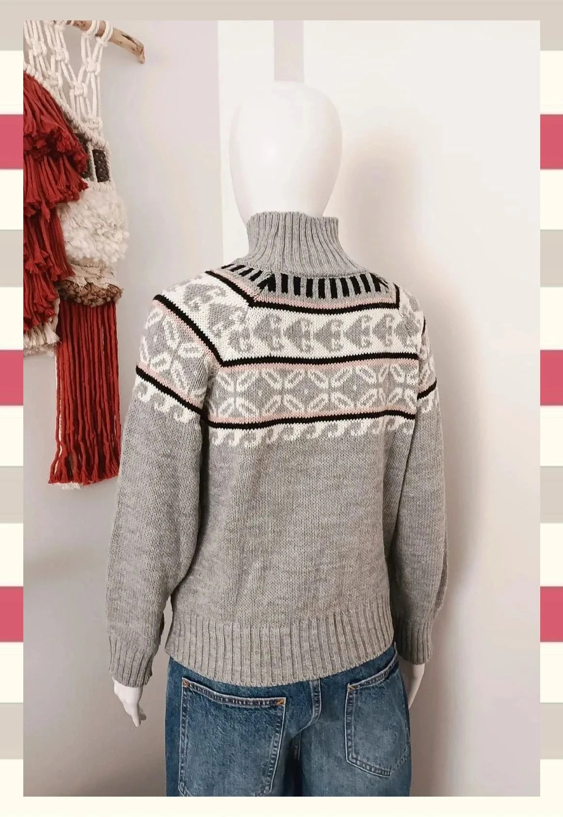 Jersey de Punto Fair Isle Made in Italy – Vintage Boutique – taille S / 36 / 8 2