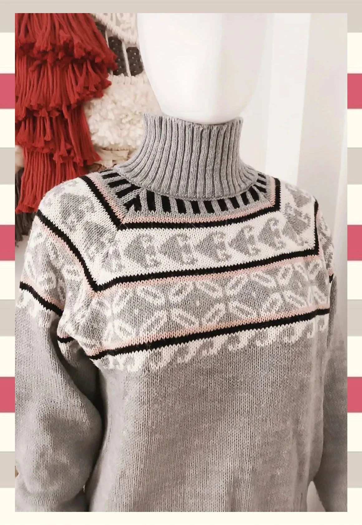 Jersey de Punto Fair Isle Made in Italy – Vintage Boutique – taille S / 36 / 8 3