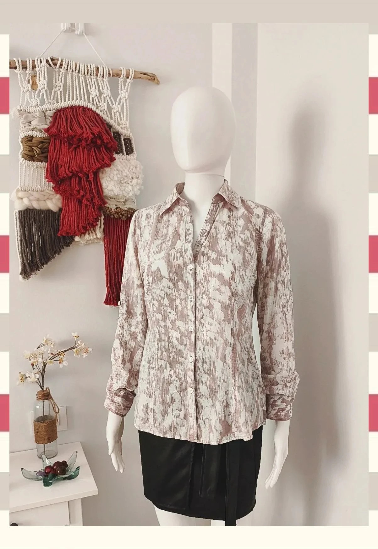 Camisa Michael Kors Estampado Abstracto Talla 4
