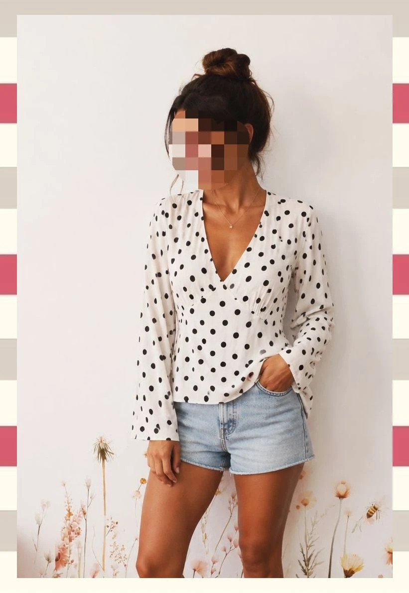Blusa de Lunares Estilo Retro T.M. – MNG – taille M / 38 / 10 2