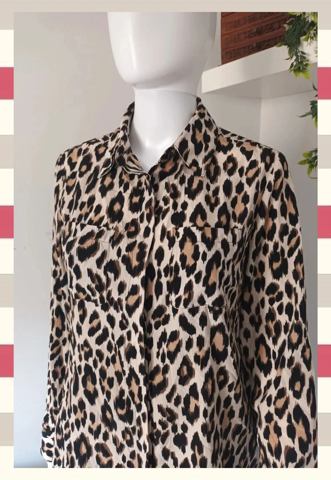 Exclusiva Blusa Print Leopardo Marca Chico's – Chico's – taille S / 36 / 8 3