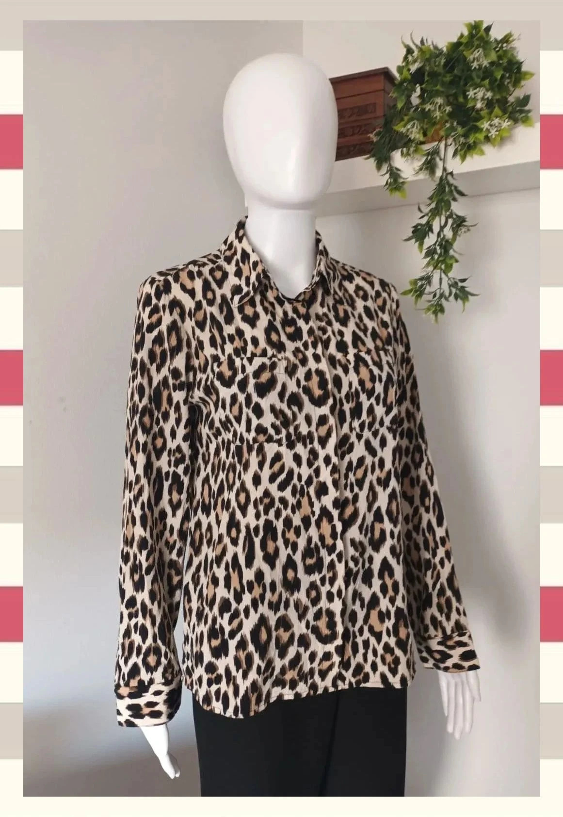 Exclusiva Blusa Print Leopardo Marca Chico's – Chico's – taille S / 36 / 8