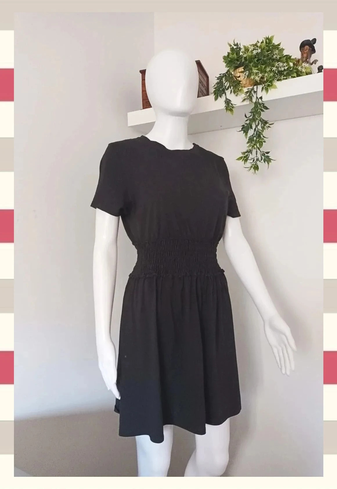 Vestido Negro Topshop Cintura Elástica