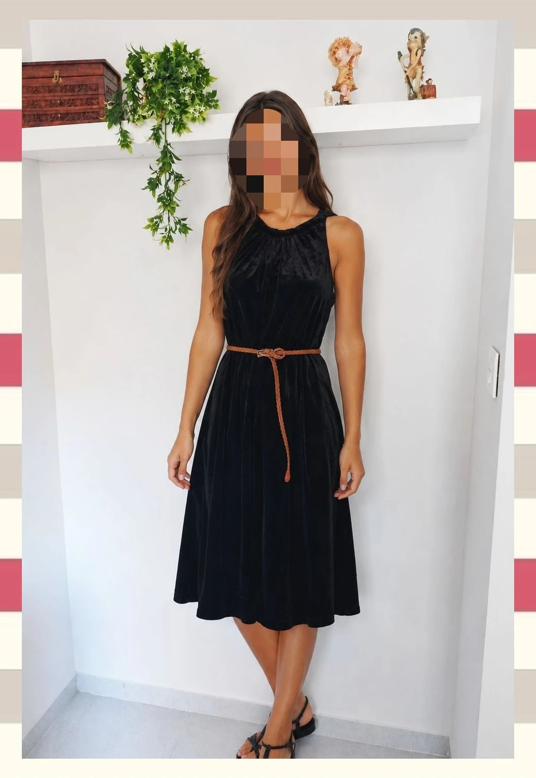 Elegante y exclusivo Vestido midi de Terciopelo Marca JBS – JBS – taille 4XL / 48 / 20 2
