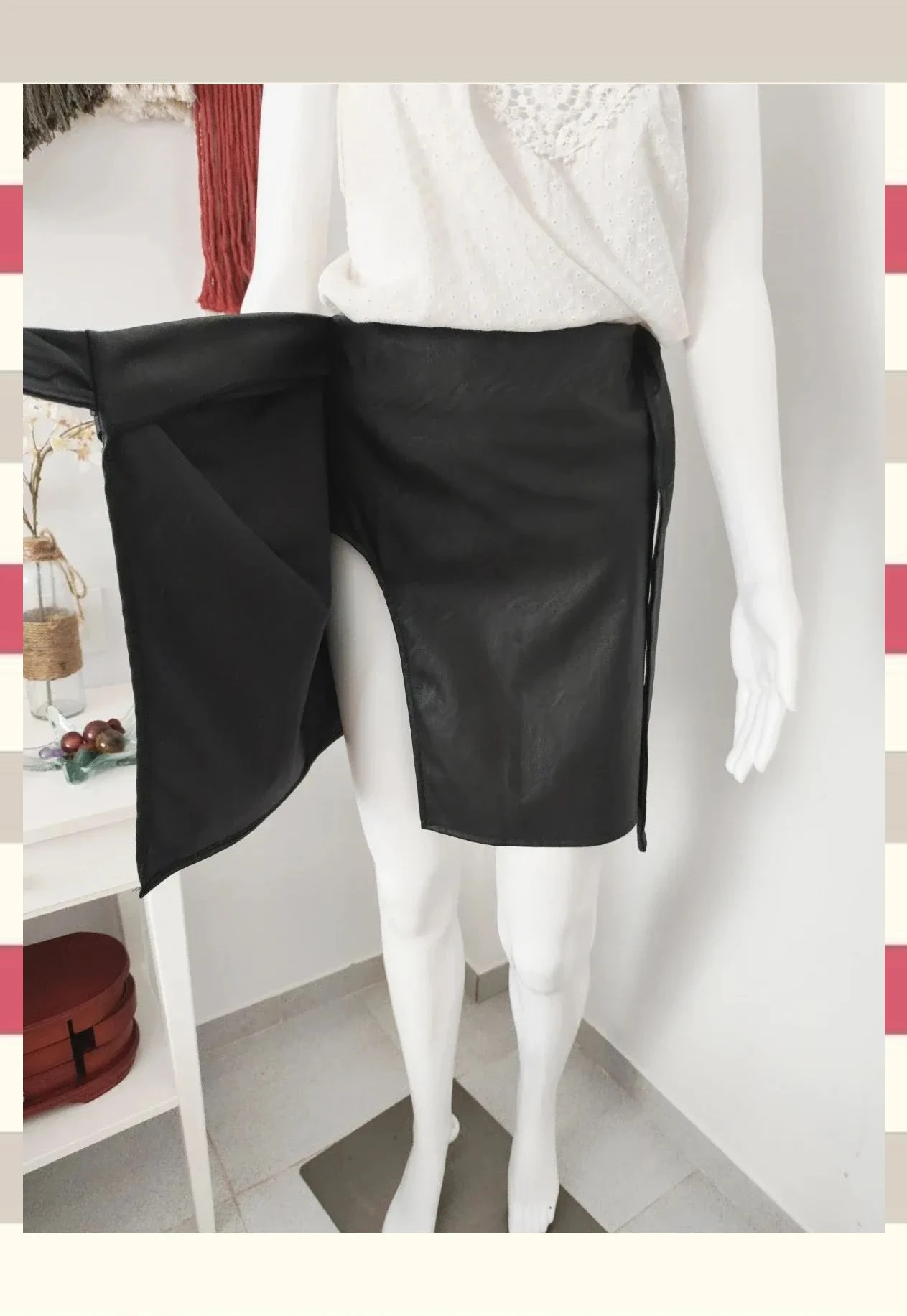 Minifalda Cruzada Efecto Cuero (Made un Italy) – M-Made in Italy – taille S / 36 / 8 5