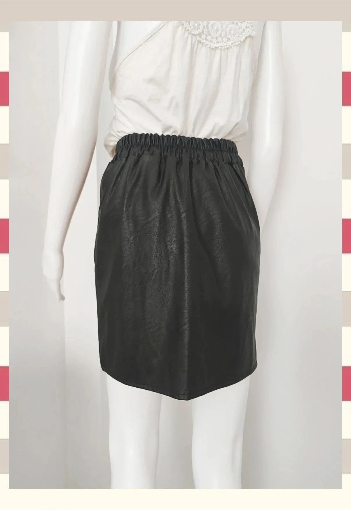 Minifalda Cruzada Efecto Cuero (Made un Italy) – M-Made in Italy – taille S / 36 / 8 4