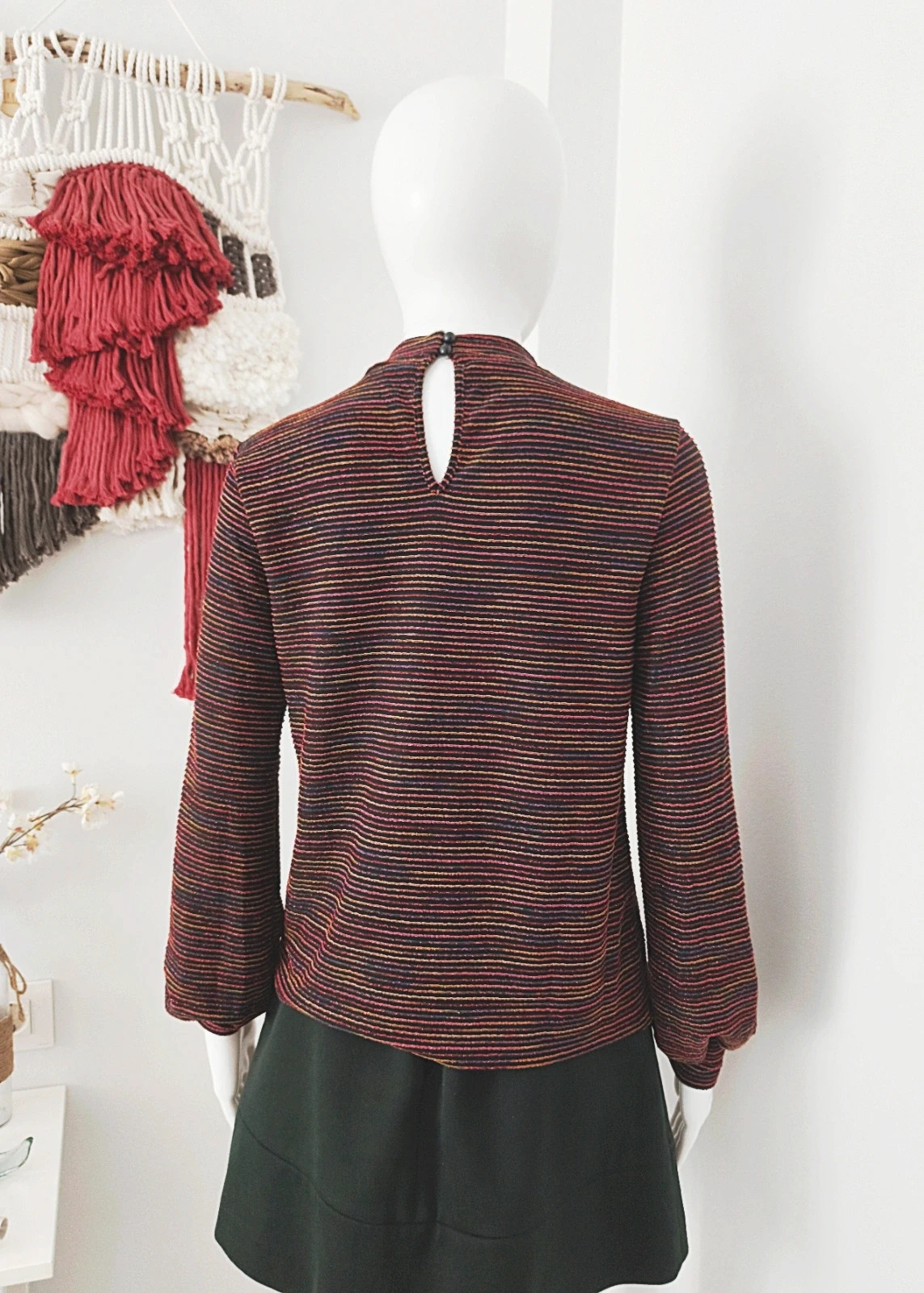 Jersey fino Con hilo plateado Como Nuevo – Vintage Boutique – taille M / 38 / 10 2