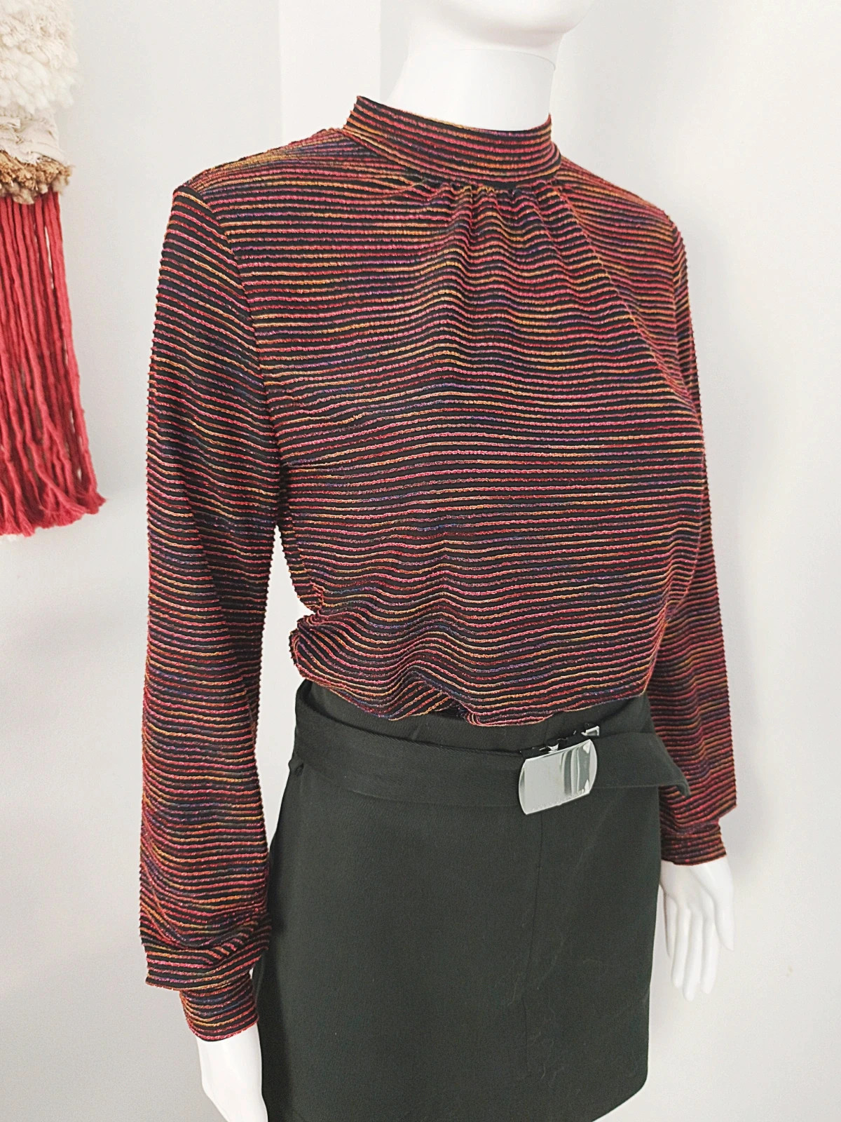 Jersey fino Con hilo plateado Como Nuevo – Vintage Boutique – taille M / 38 / 10 3