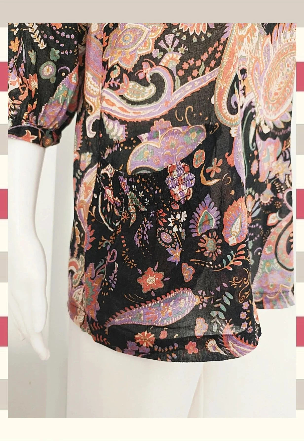 Blusa/túnica Boho Estampado Plasey by Zara Basic – Zara Basic – taille XS / 34 / 6 5