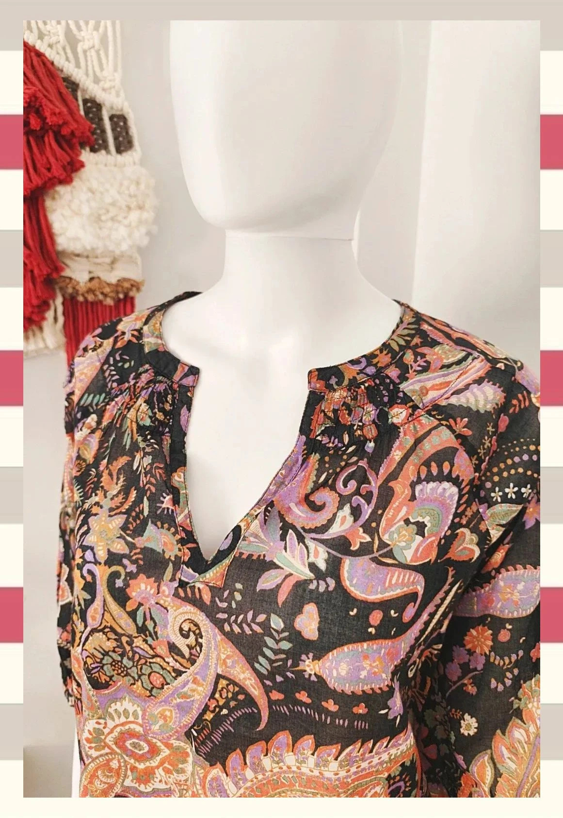 Blusa/túnica Boho Estampado Plasey by Zara Basic – Zara Basic – taille XS / 34 / 6 4